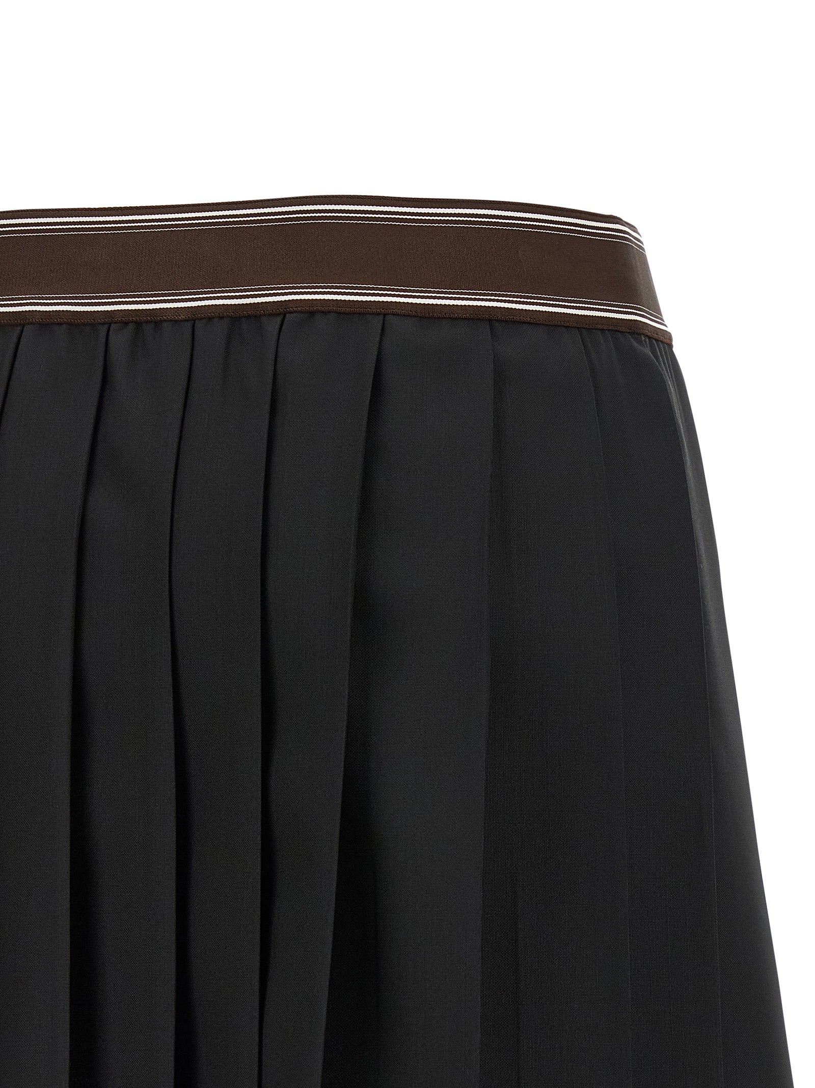 Versace Black Wool Long Skirt Versace