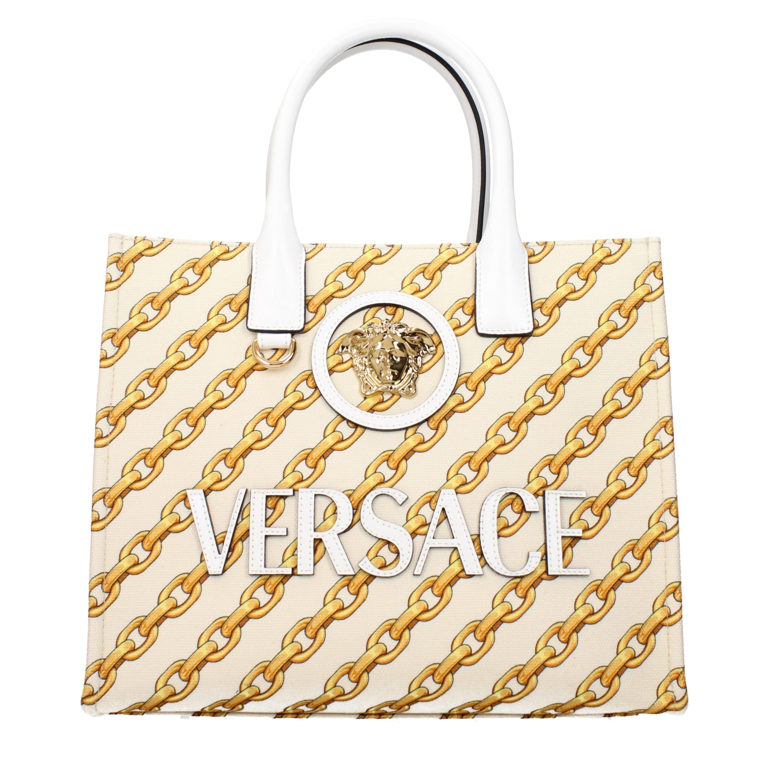 Versace Beige Fabric Handbag Versace