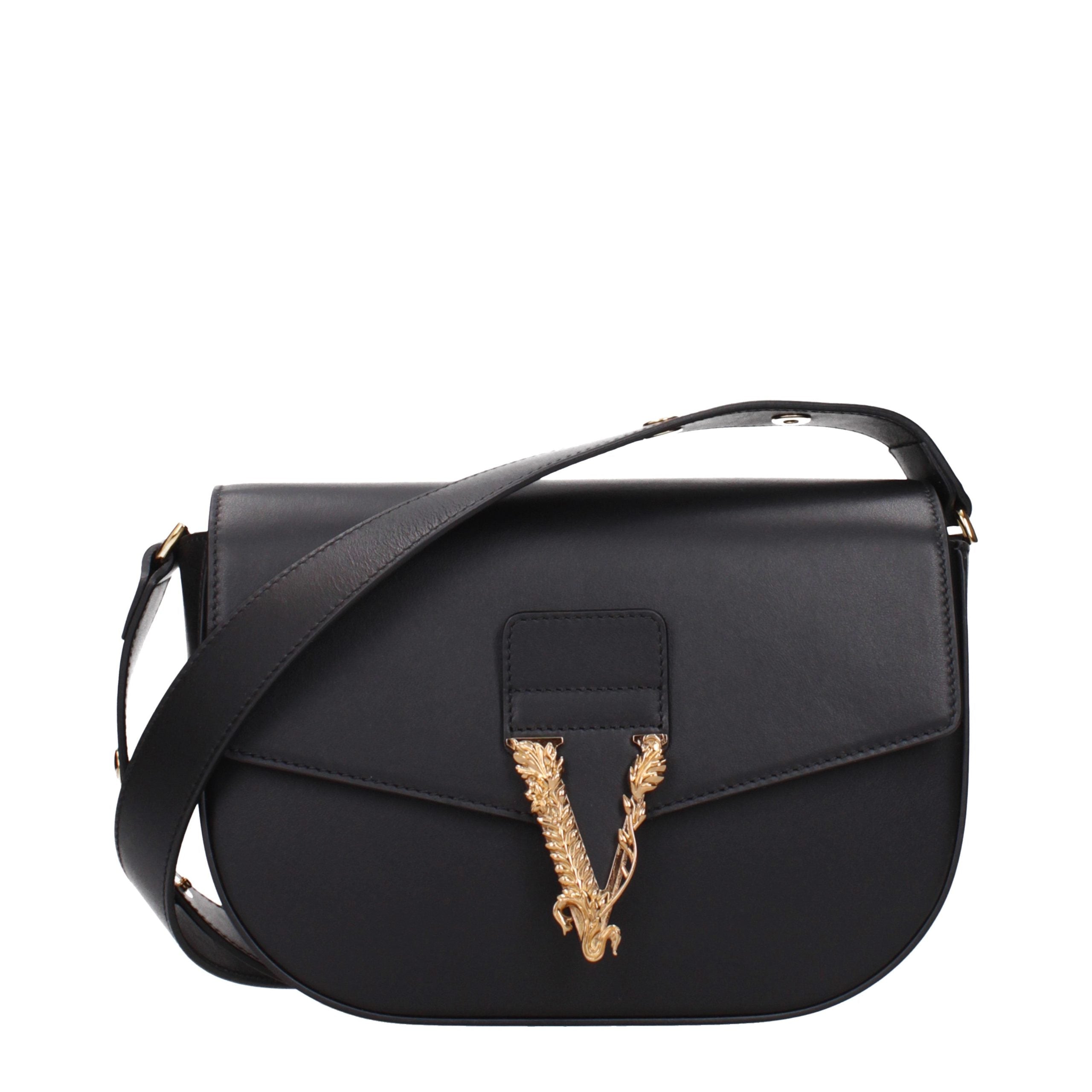 Versace Black Leather Crossbody Bag Versace