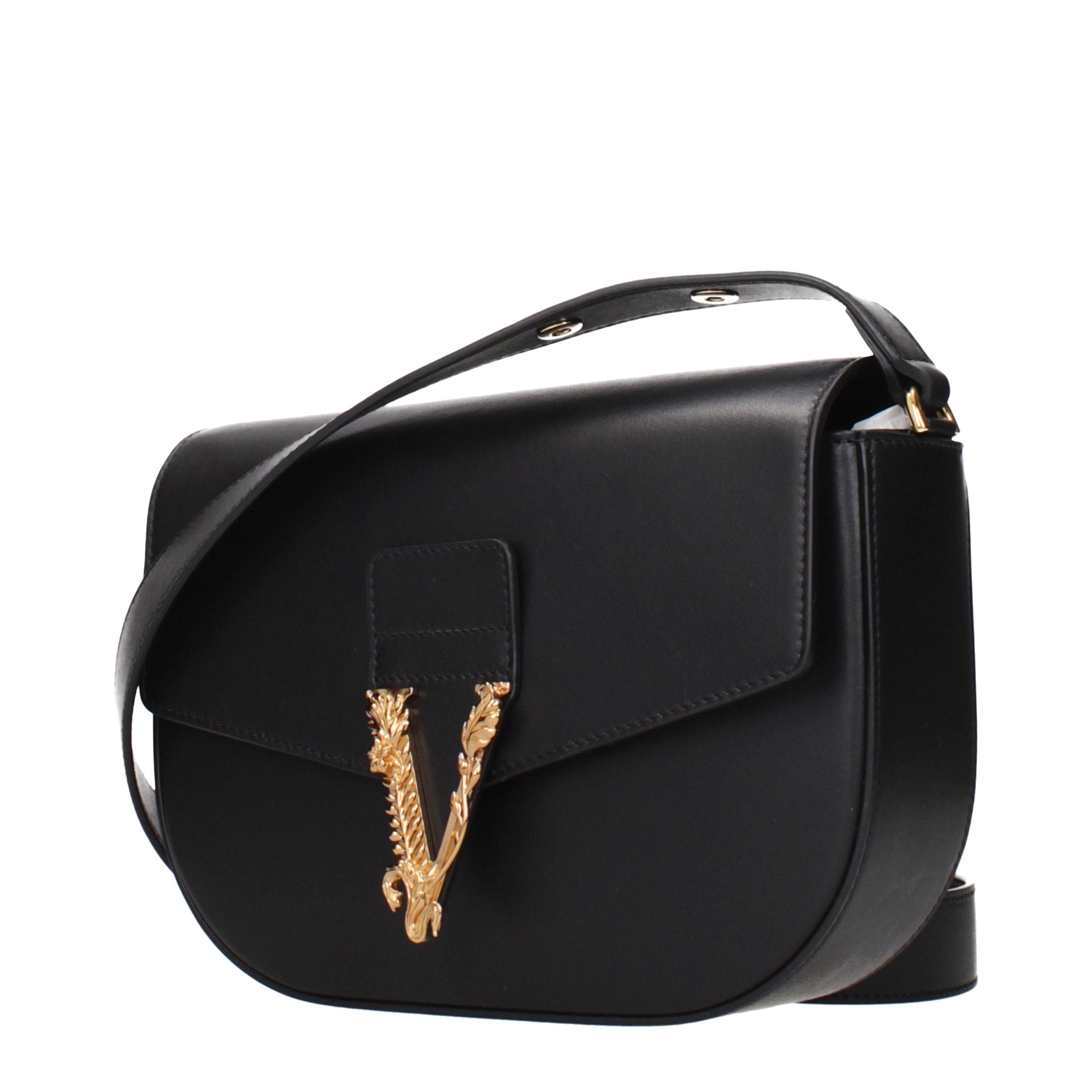 Versace Black Leather Crossbody Bag Versace