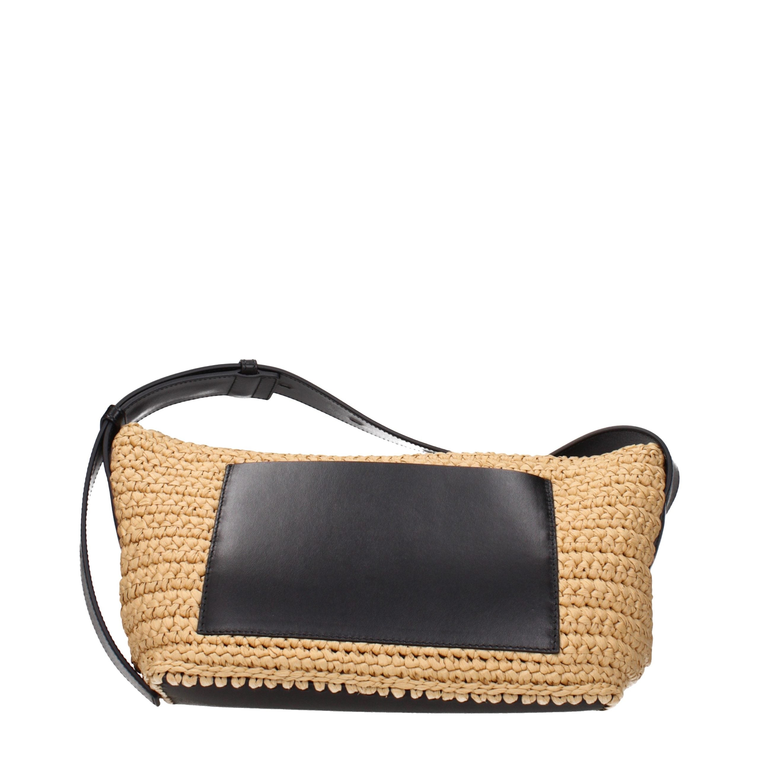 Jil Sander Beige Raffia Crossbody Bag Jil Sander