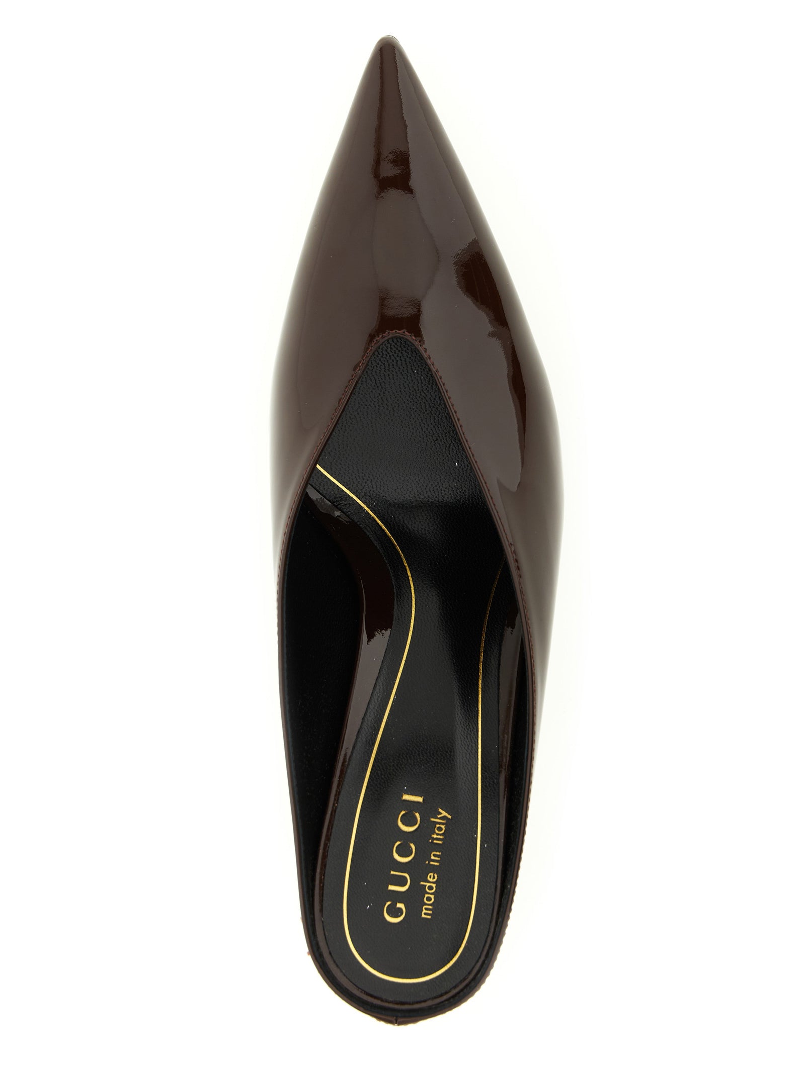 Gucci Bordeaux Calfskin Mid Heel Pumps Gucci