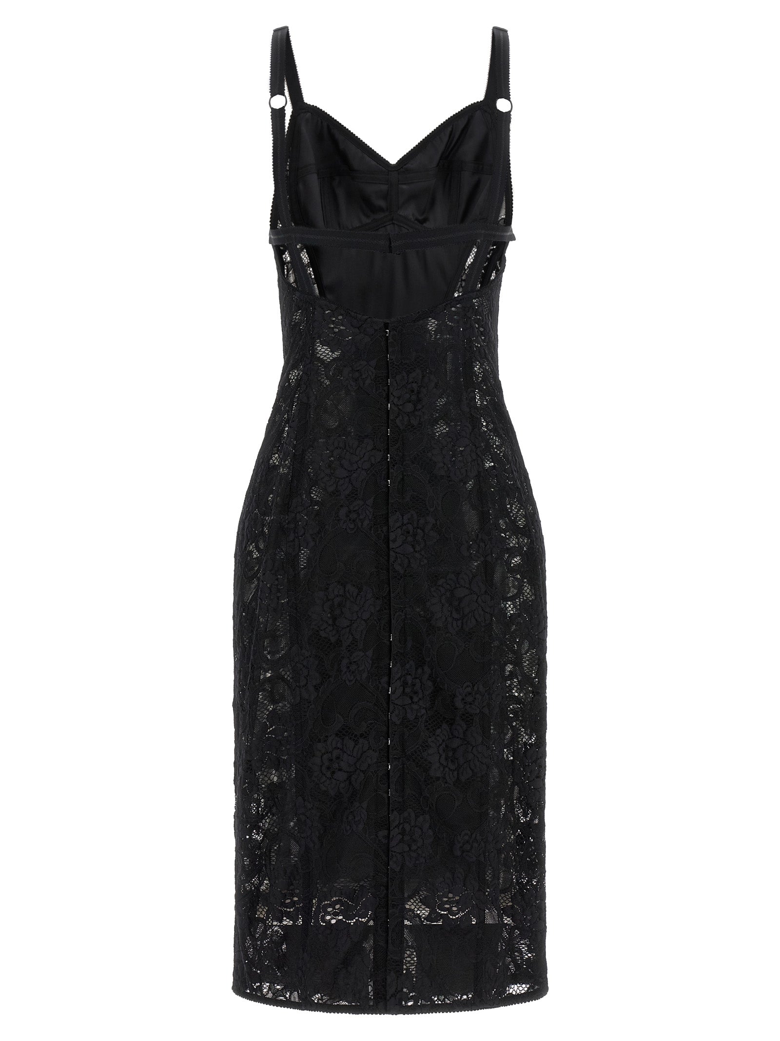Dolce & Gabbana Black Polyamide Midi Dress Dolce & Gabbana
