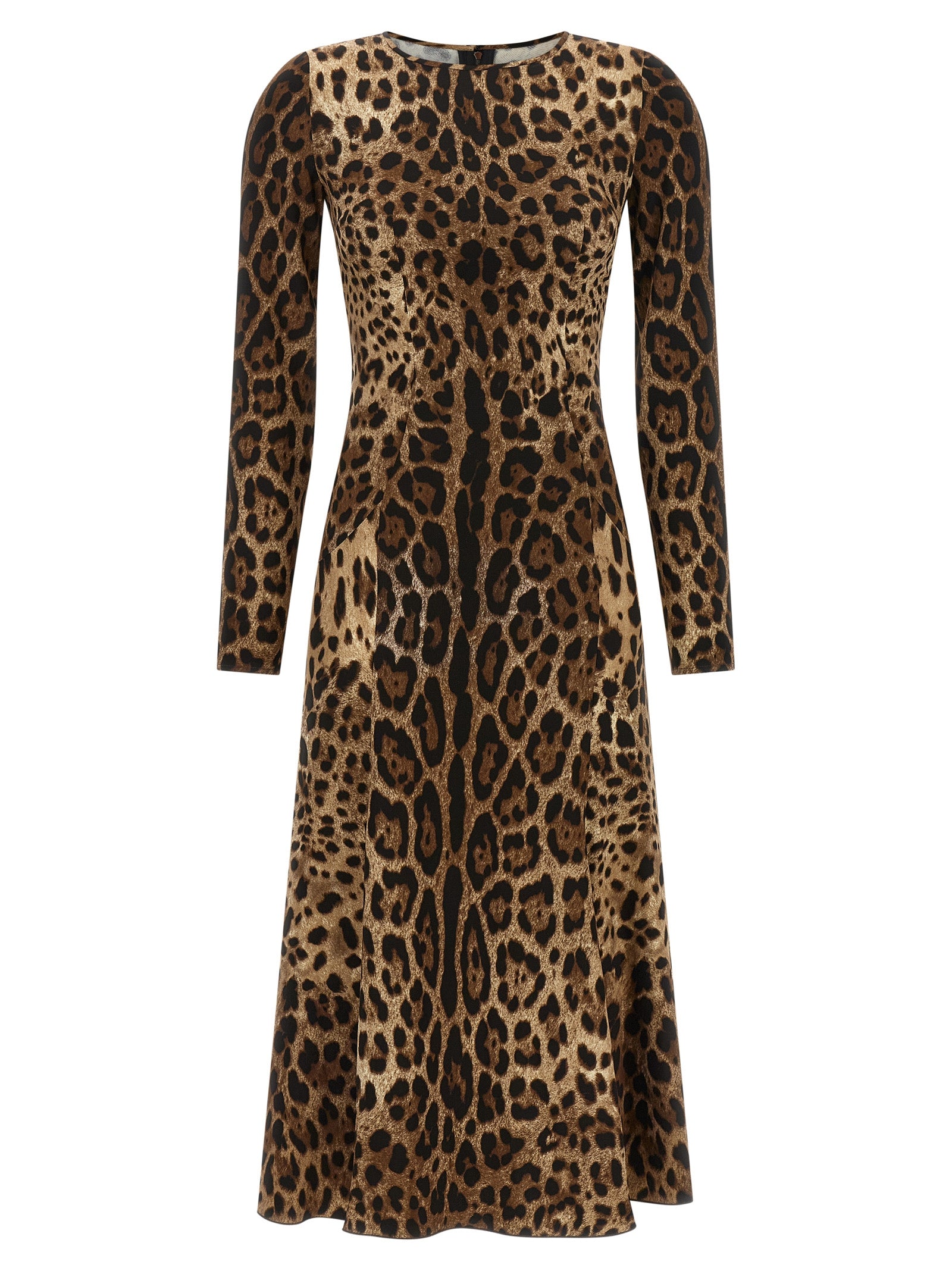 Dolce & Gabbana Brown Viscose Midi Dress Dolce & Gabbana