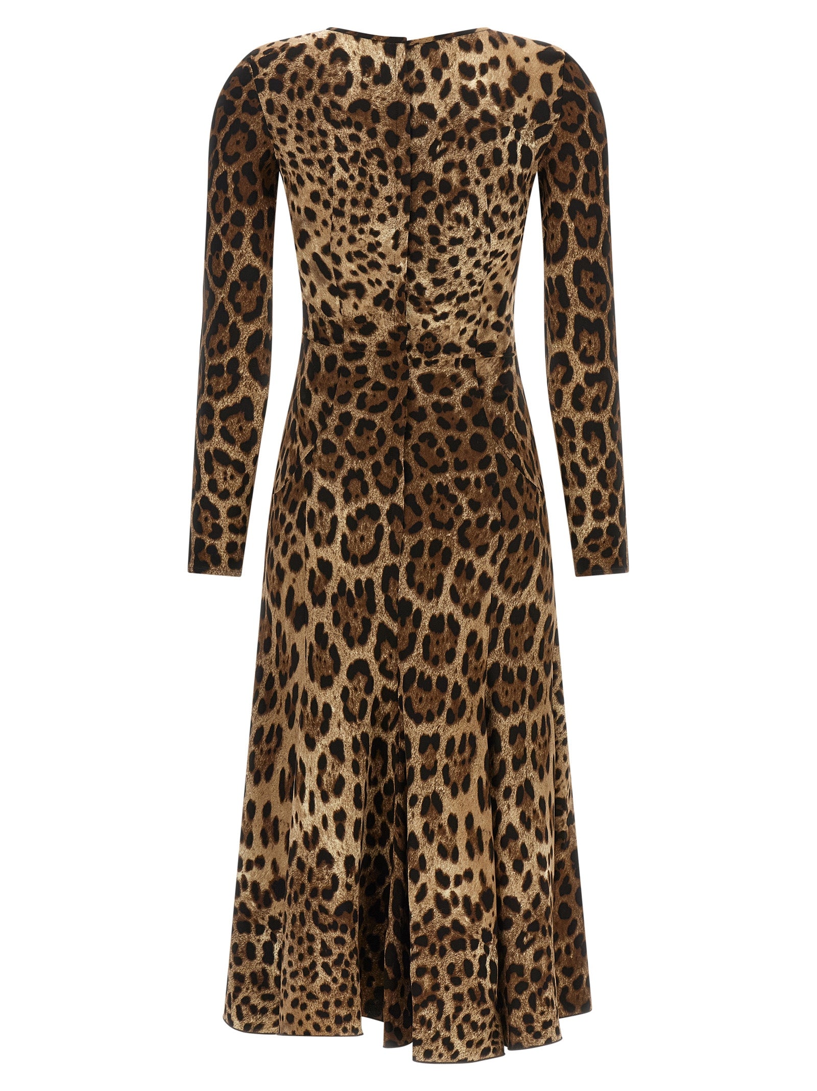Dolce & Gabbana Brown Viscose Midi Dress Dolce & Gabbana