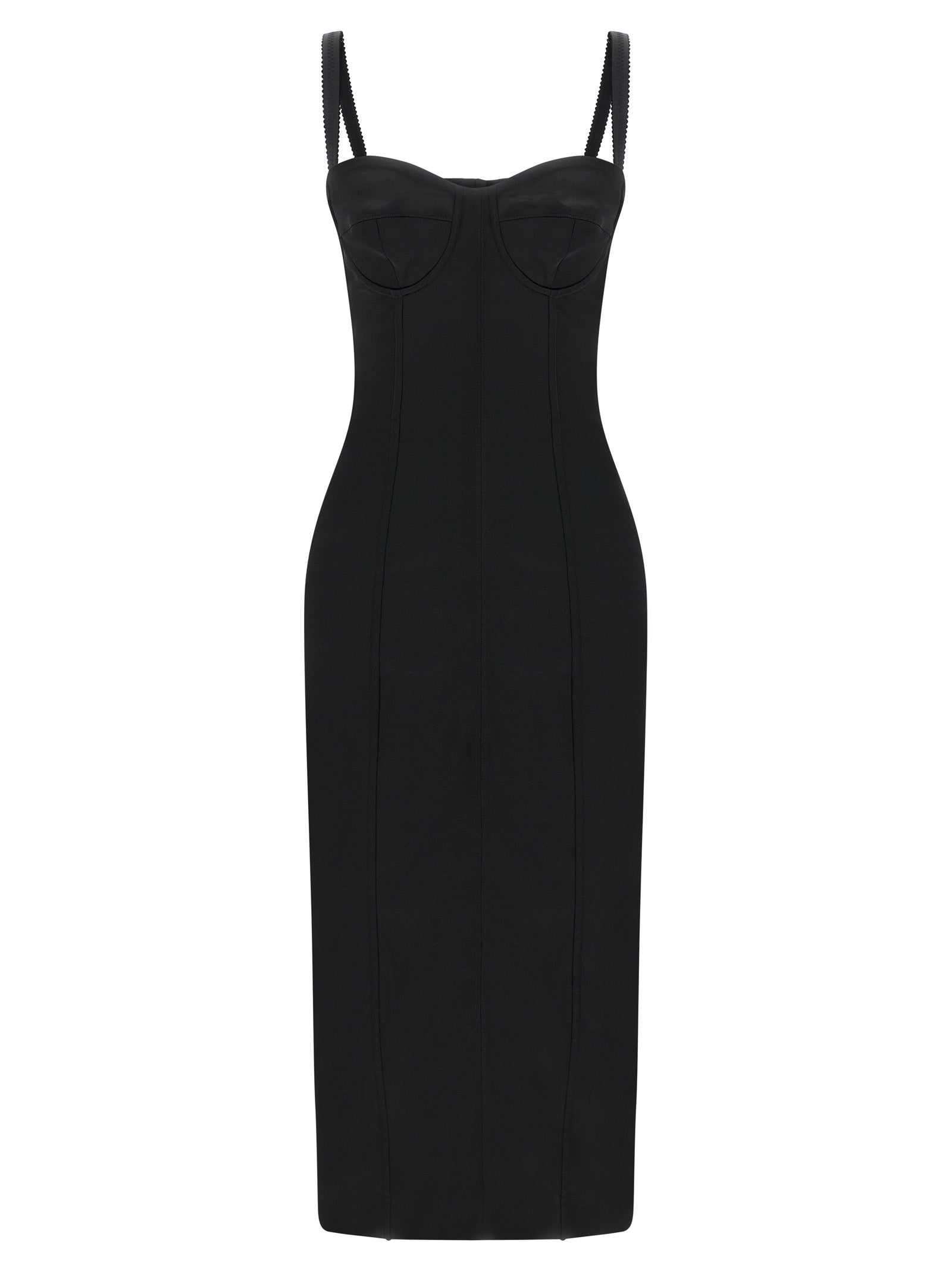 Dolce & Gabbana Black Acetate Midi Dress Dolce & Gabbana