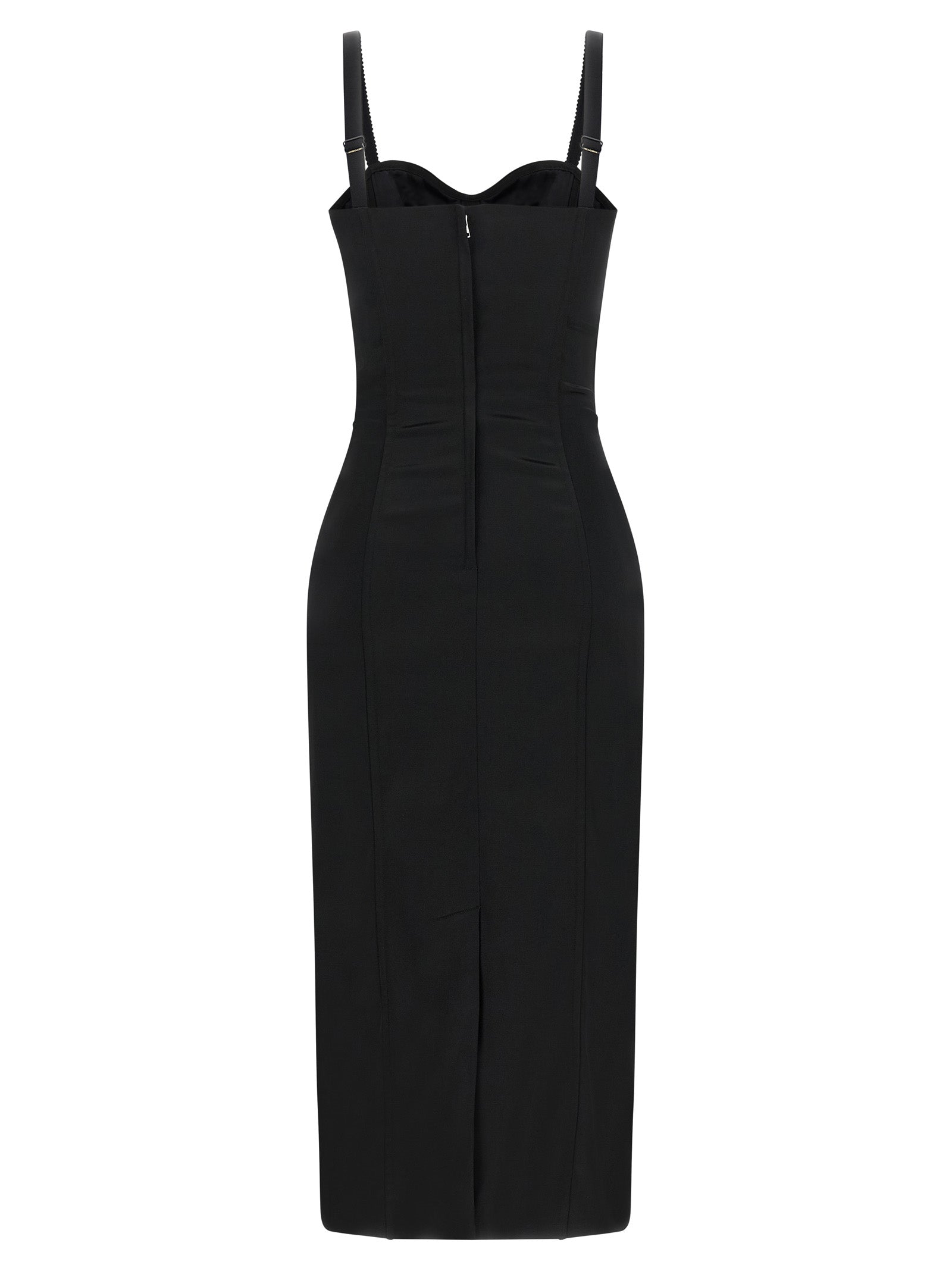 Dolce & Gabbana Black Acetate Midi Dress Dolce & Gabbana