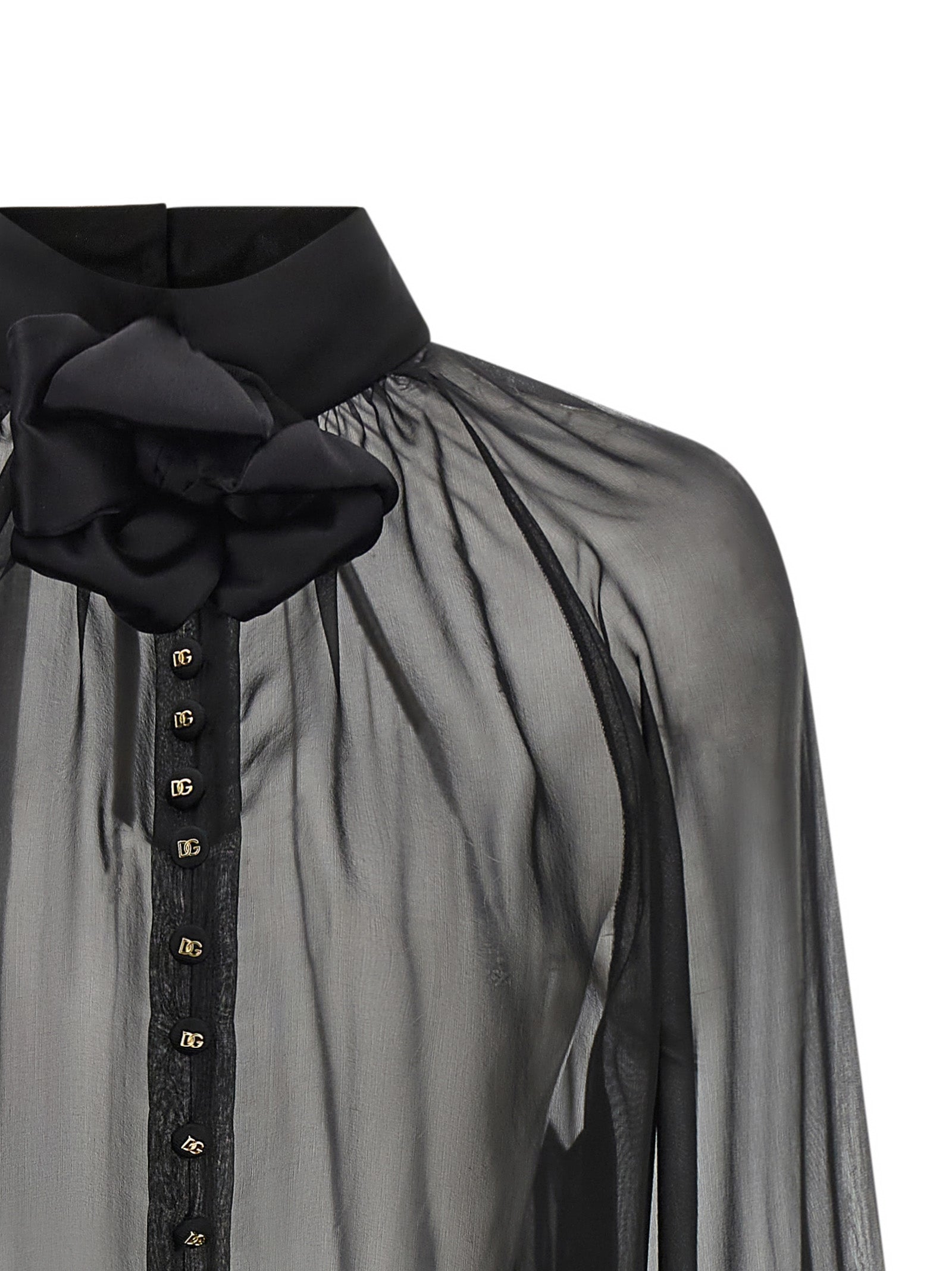Dolce & Gabbana Black Silk Blouse Dolce & Gabbana