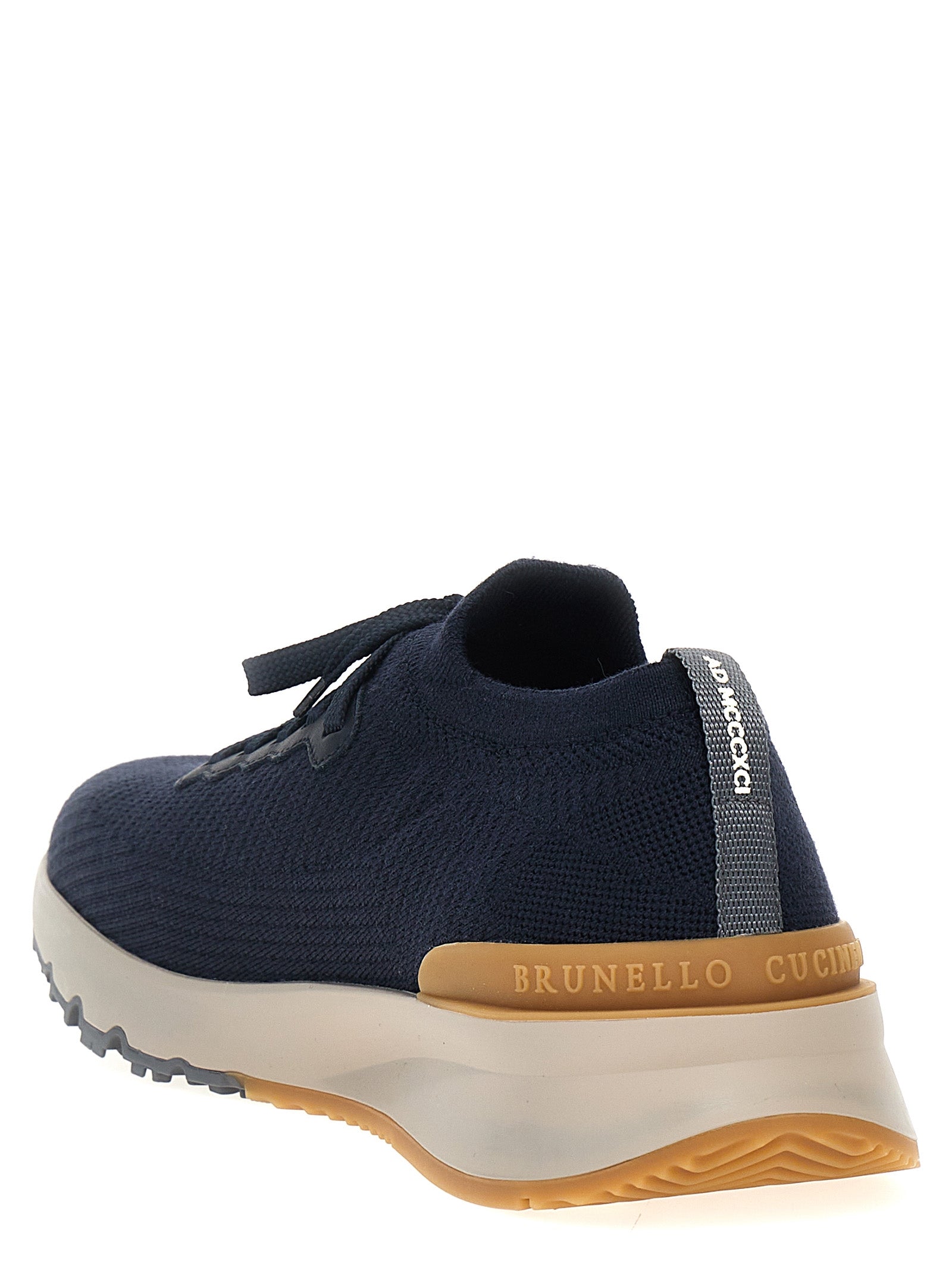 Brunello Cucinelli Blue Wool Athletic Sneakers Brunello Cucinelli