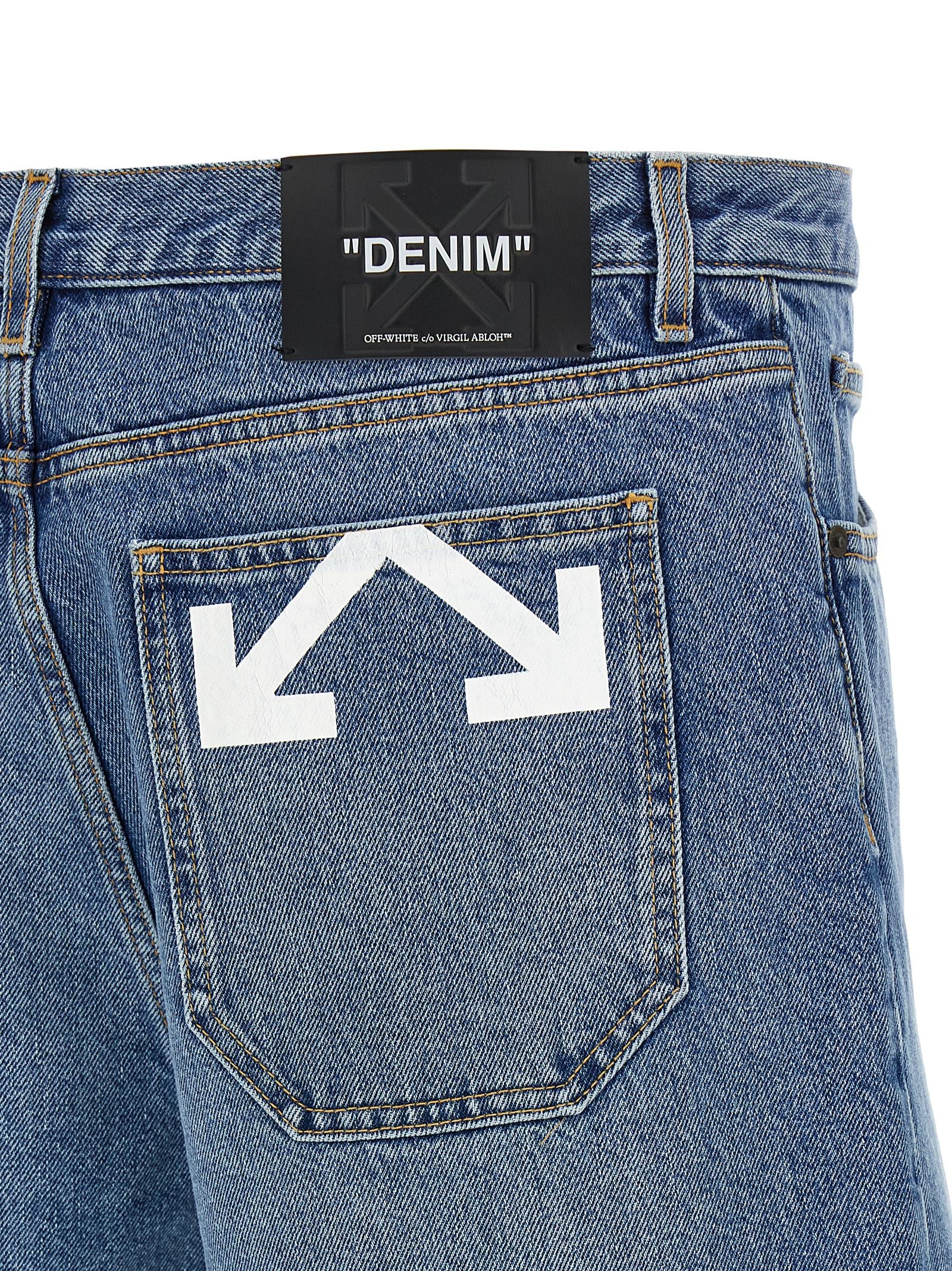 Off-White Blue Cotton Bermuda Shorts Off-White