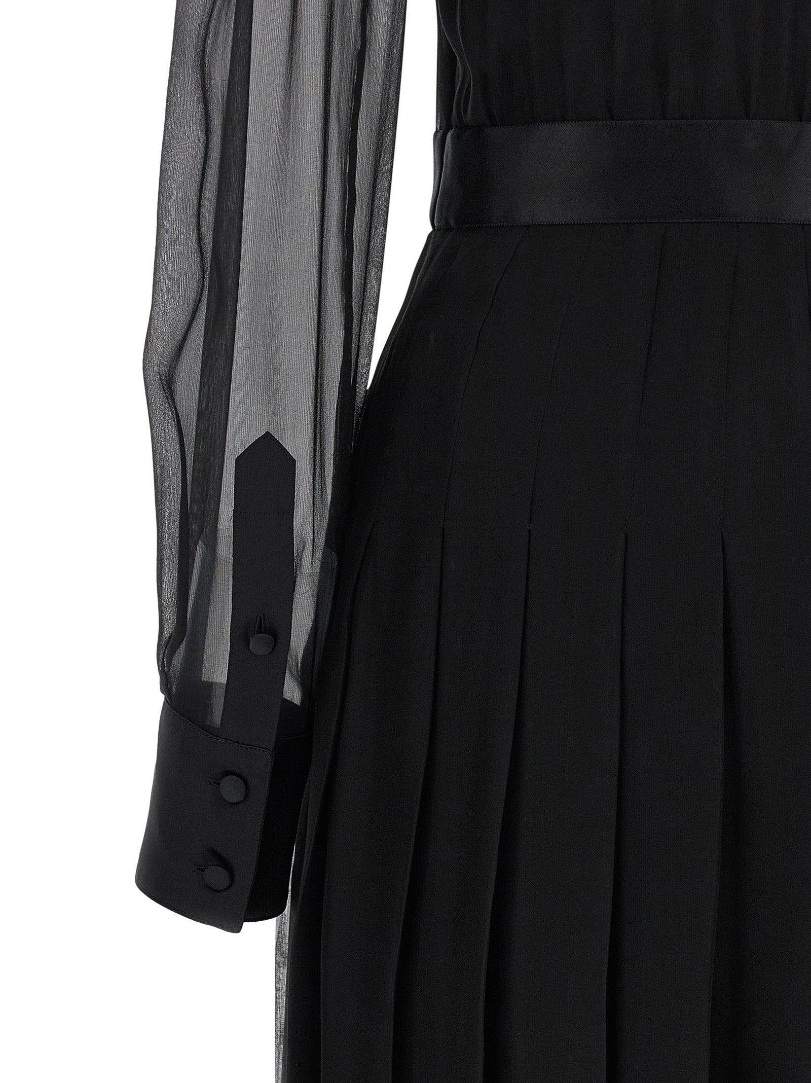 Dolce & Gabbana Black Silk Midi Dress Dolce & Gabbana
