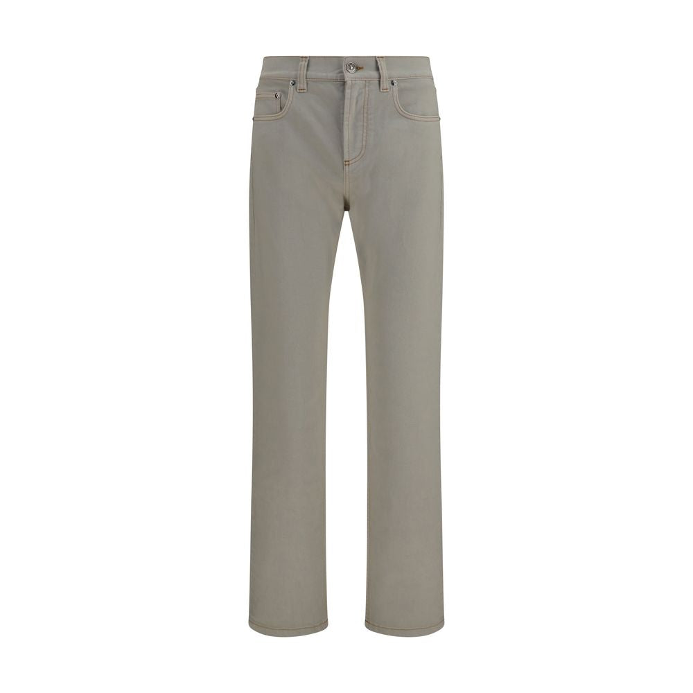 Versace Beige Cotton Tapered Jeans Versace