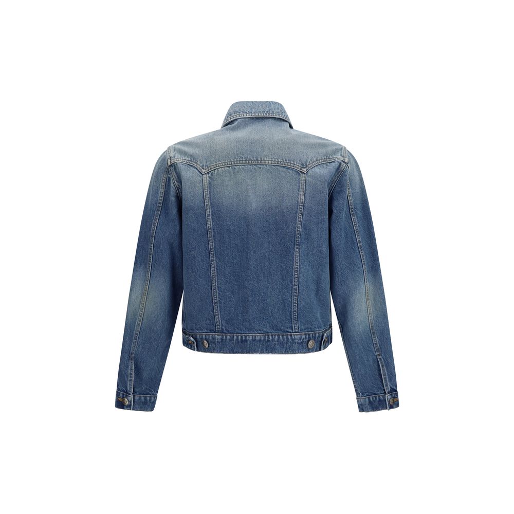 Versace Blue Cotton Denim Jacket Versace