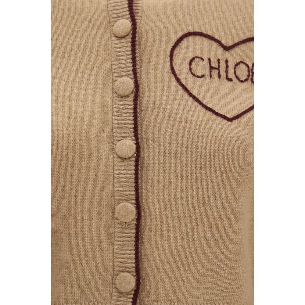 Chloé Beige Wool Oves Aries Cardigan Chloé