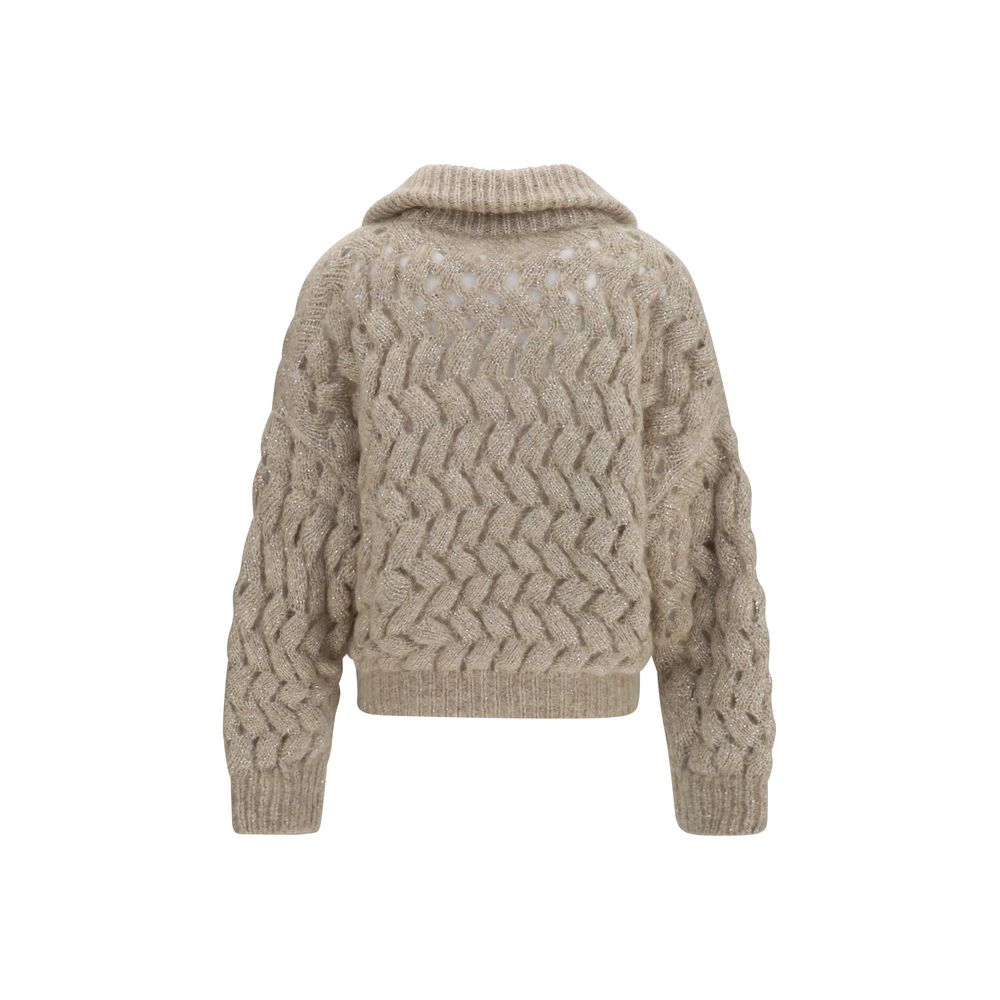 Brunello Cucinelli Beige Wool Oves Aries Cardigan Brunello Cucinelli