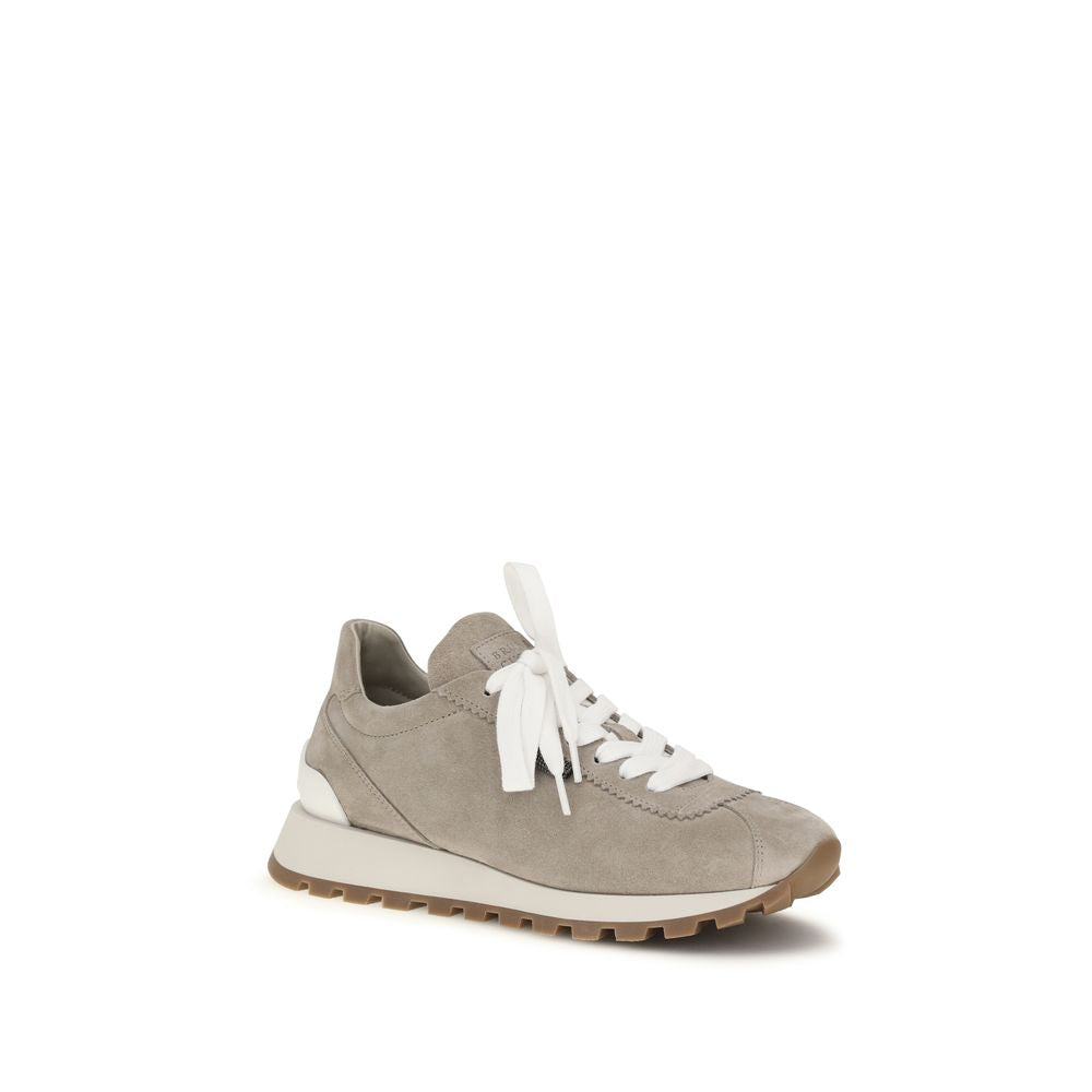 Brunello Cucinelli Blue Calf Leather Bos Taurus Athletic Sneakers Brunello Cucinelli