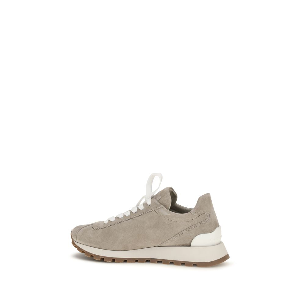 Brunello Cucinelli Blue Calf Leather Bos Taurus Athletic Sneakers Brunello Cucinelli