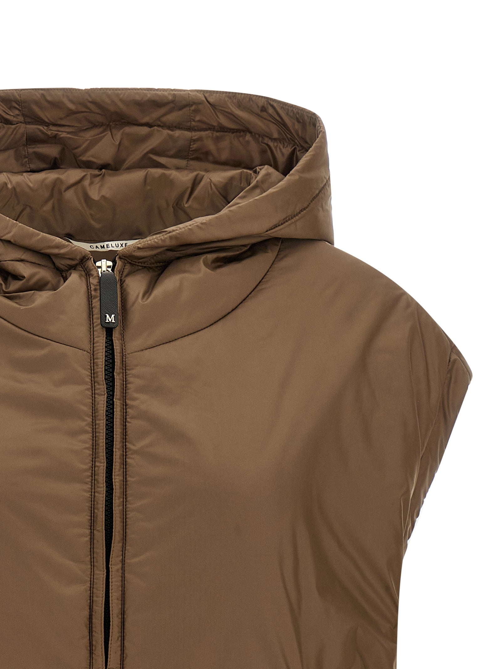 Max Mara Brown Polyester Sleeveless Jacket Max Mara
