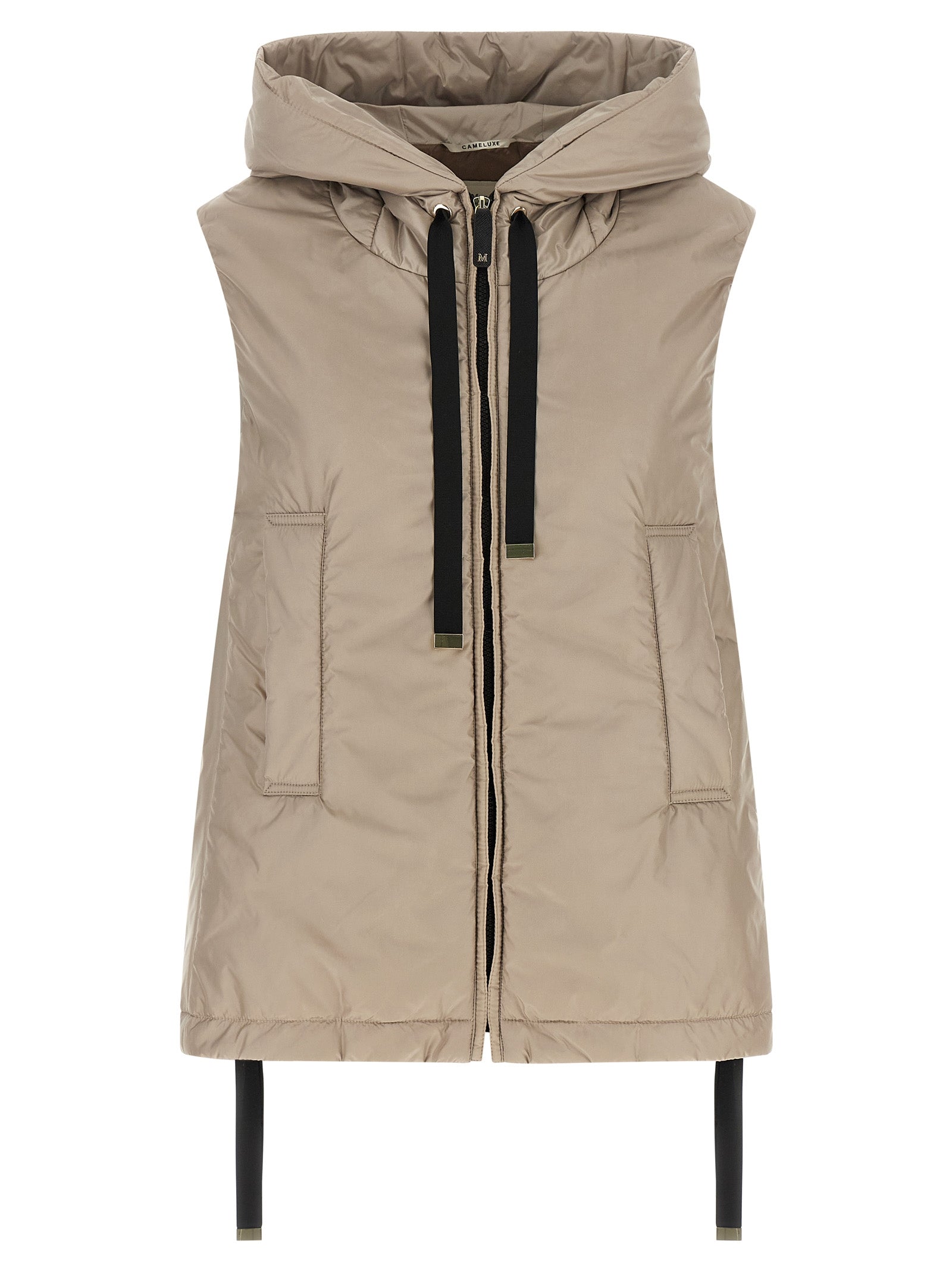 Max Mara Beige Polyester Sleeveless Jacket Max Mara