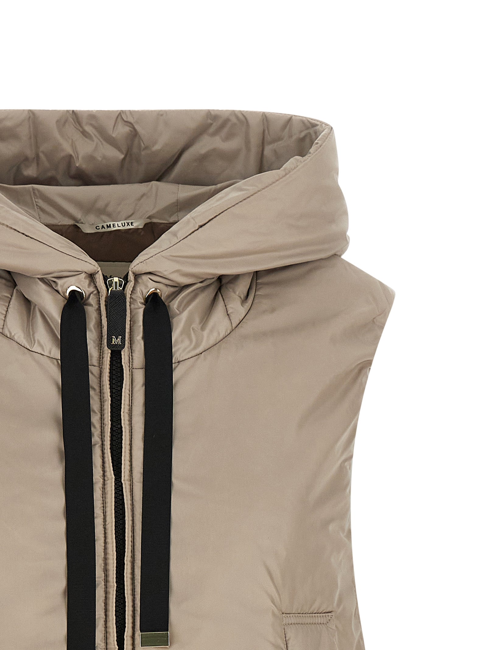 Max Mara Beige Polyester Sleeveless Jacket Max Mara