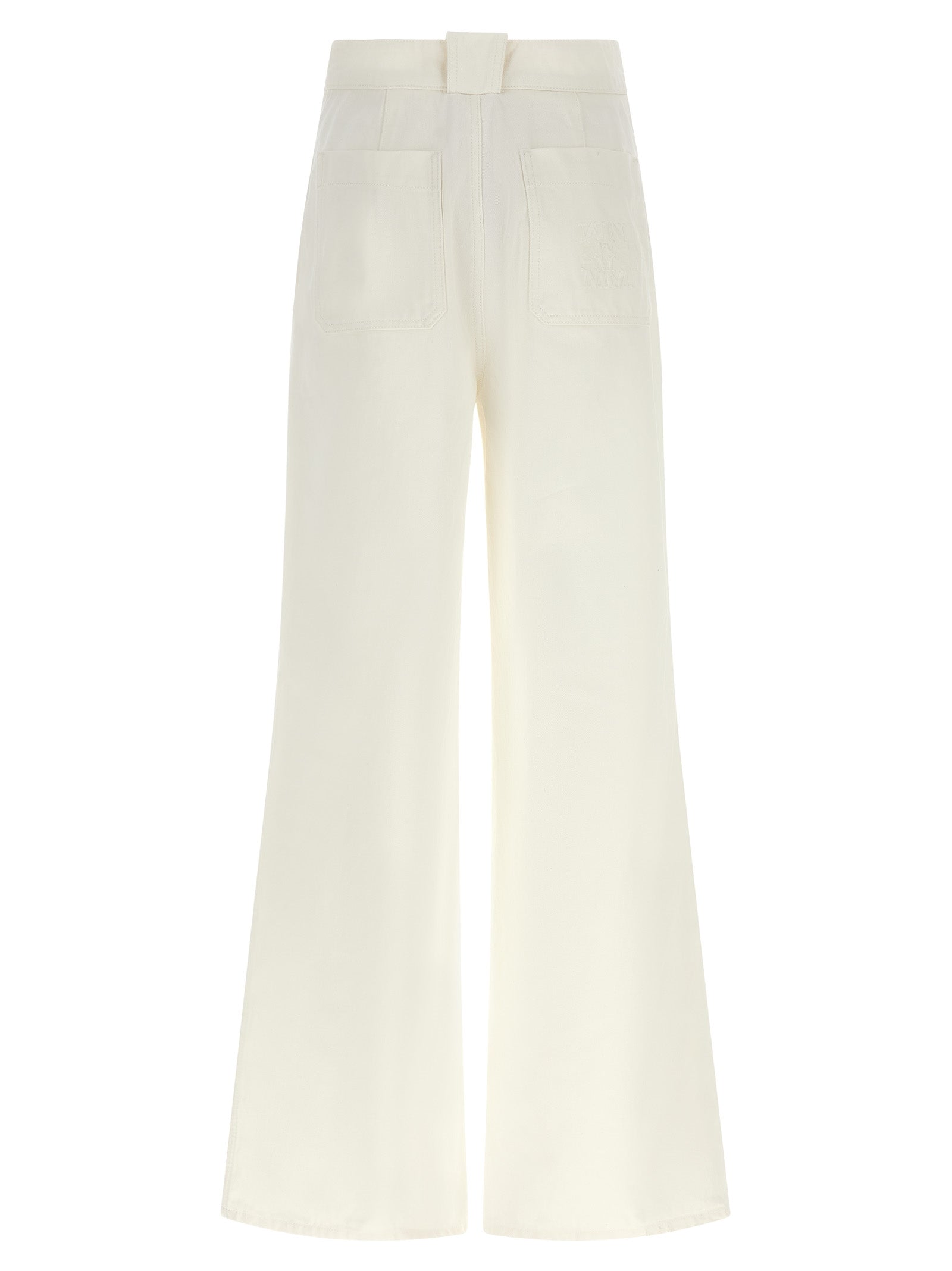 Max Mara White Cotton Flared Pants Max Mara