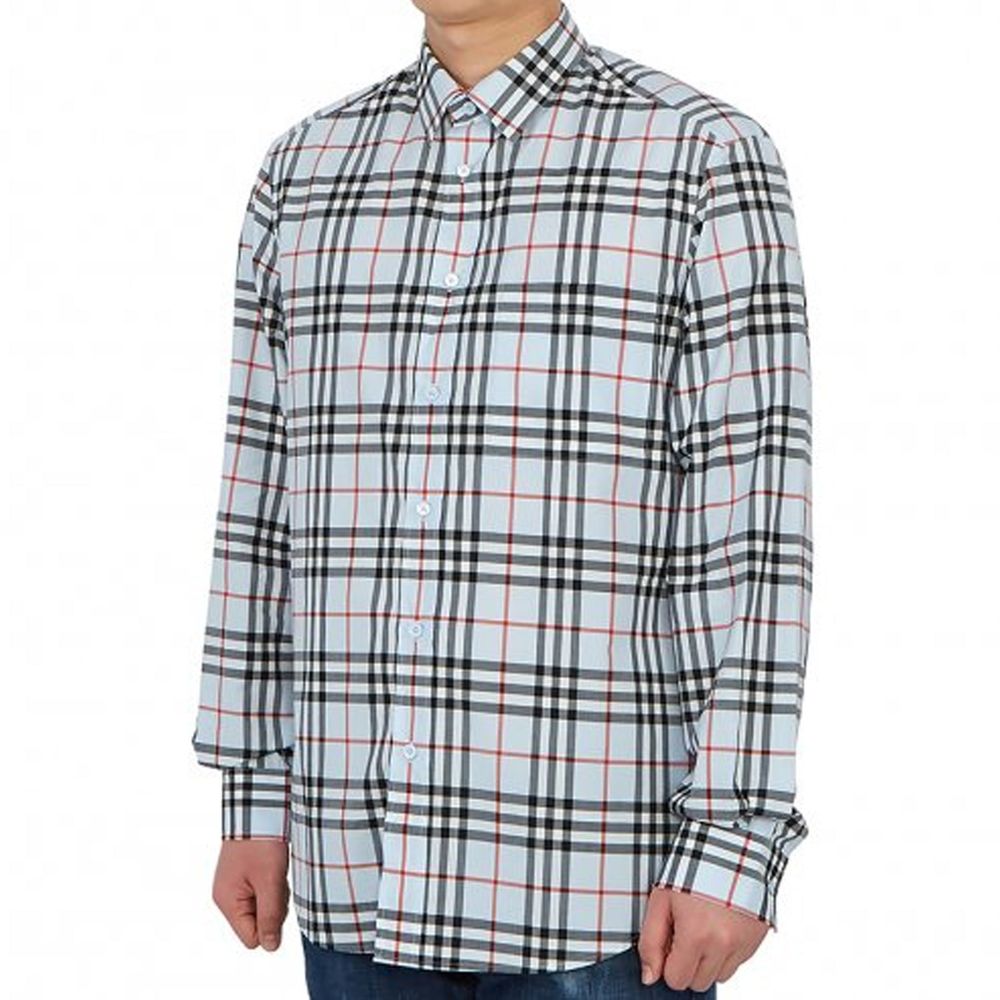 Burberry Blue Cotton Dress Shirt Burberry
