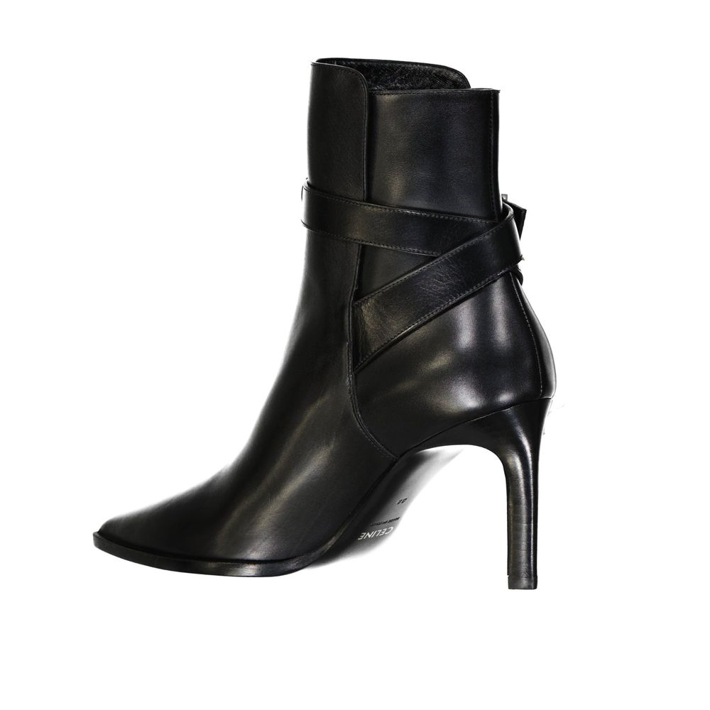 Celine Black Calfskin High Heel Boots Celine