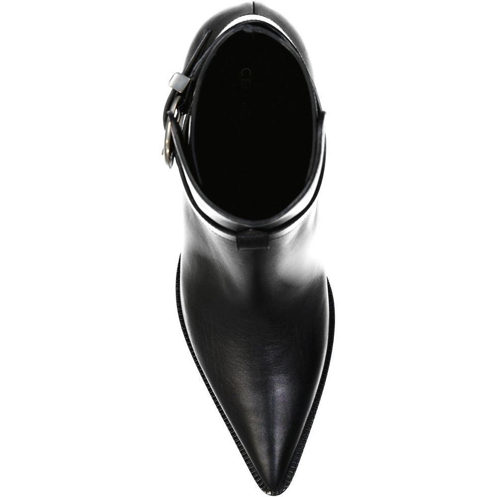 Celine Black Calfskin High Heel Boots Celine