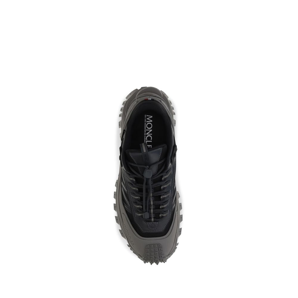 Moncler Gray Calf Leather Bos Taurus Athletic Sneakers Moncler