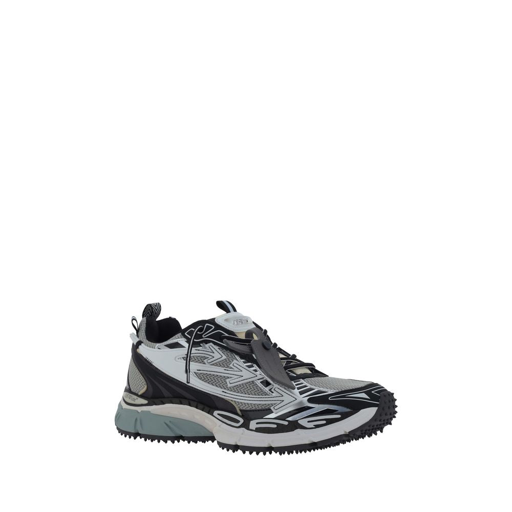 Off-White Gray Polyurethane Athletic Sneakers Off-White