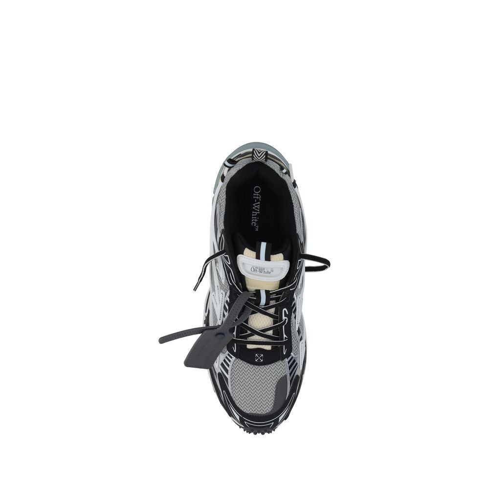 Off-White Gray Polyurethane Athletic Sneakers Off-White