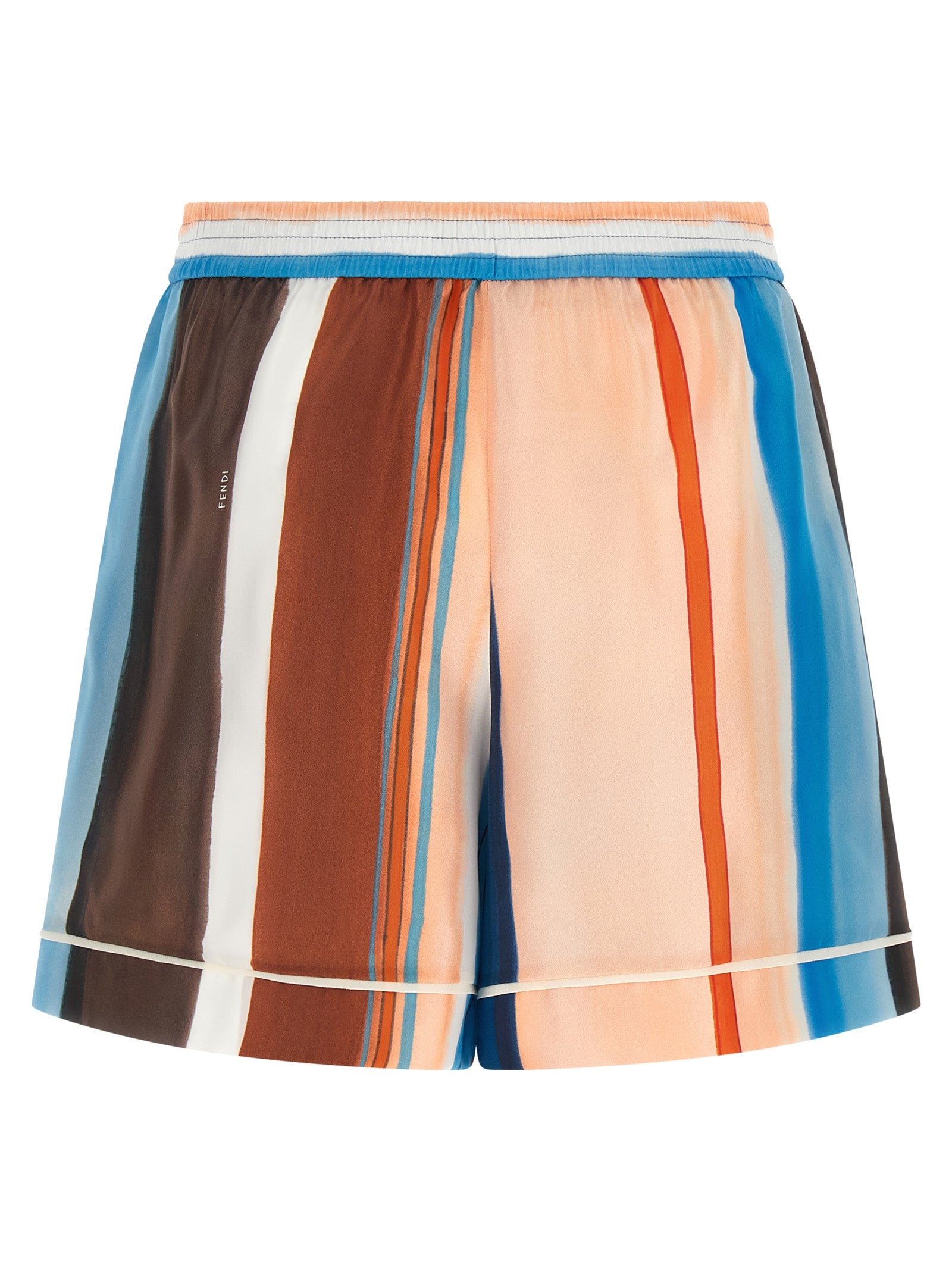 Fendi Multicolor Silk Bermuda Shorts Fendi