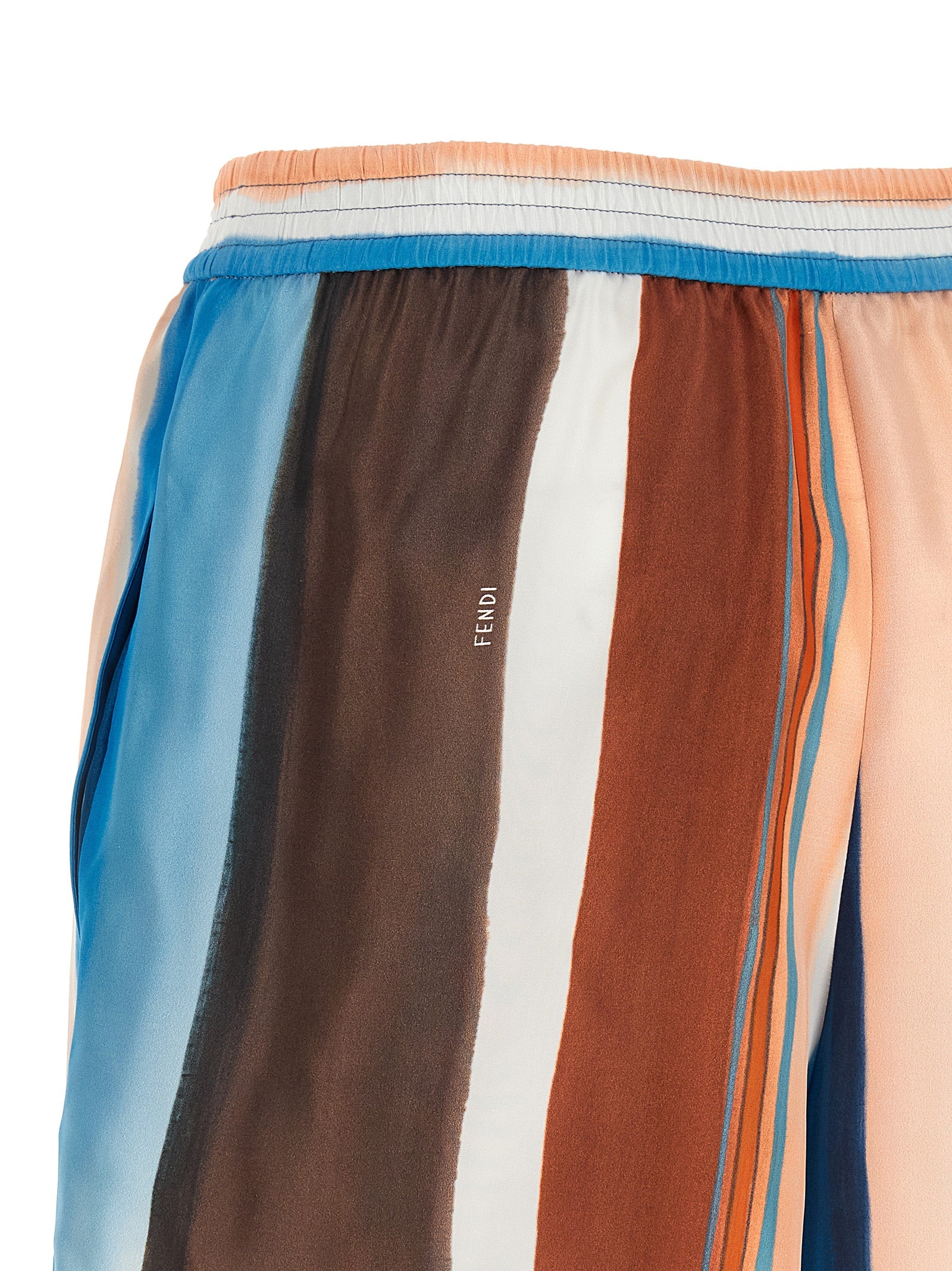 Fendi Multicolor Silk Bermuda Shorts Fendi