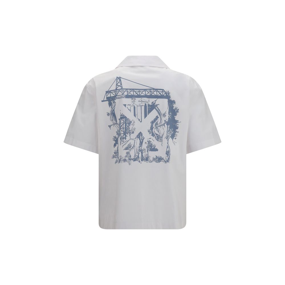 Off-White White Cotton Pattern Shirt Off-White