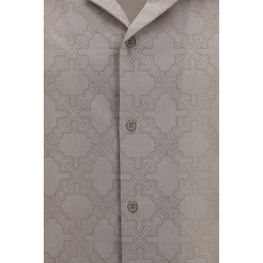 Off-White Beige Cotton Pattern Shirt Off-White