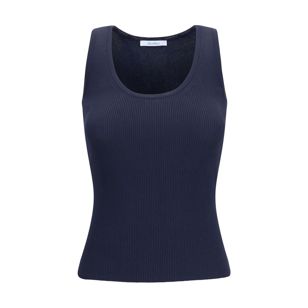 Max Mara Blue Viscose Tank Tops Max Mara