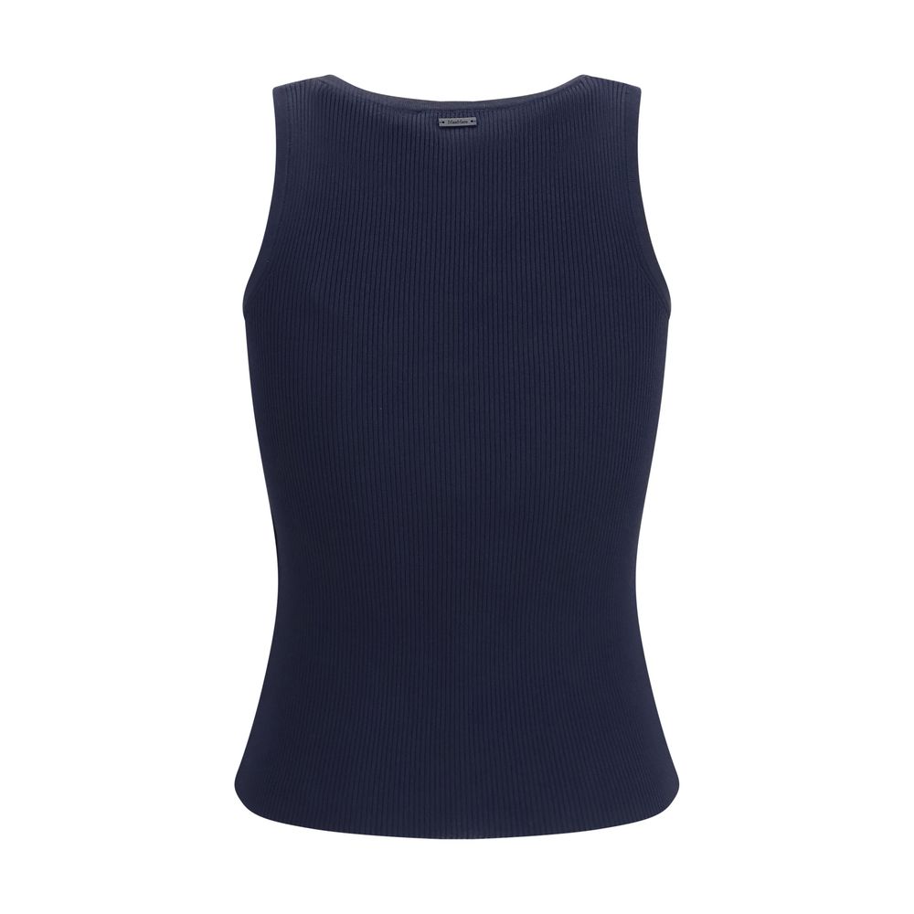 Max Mara Blue Viscose Tank Tops Max Mara