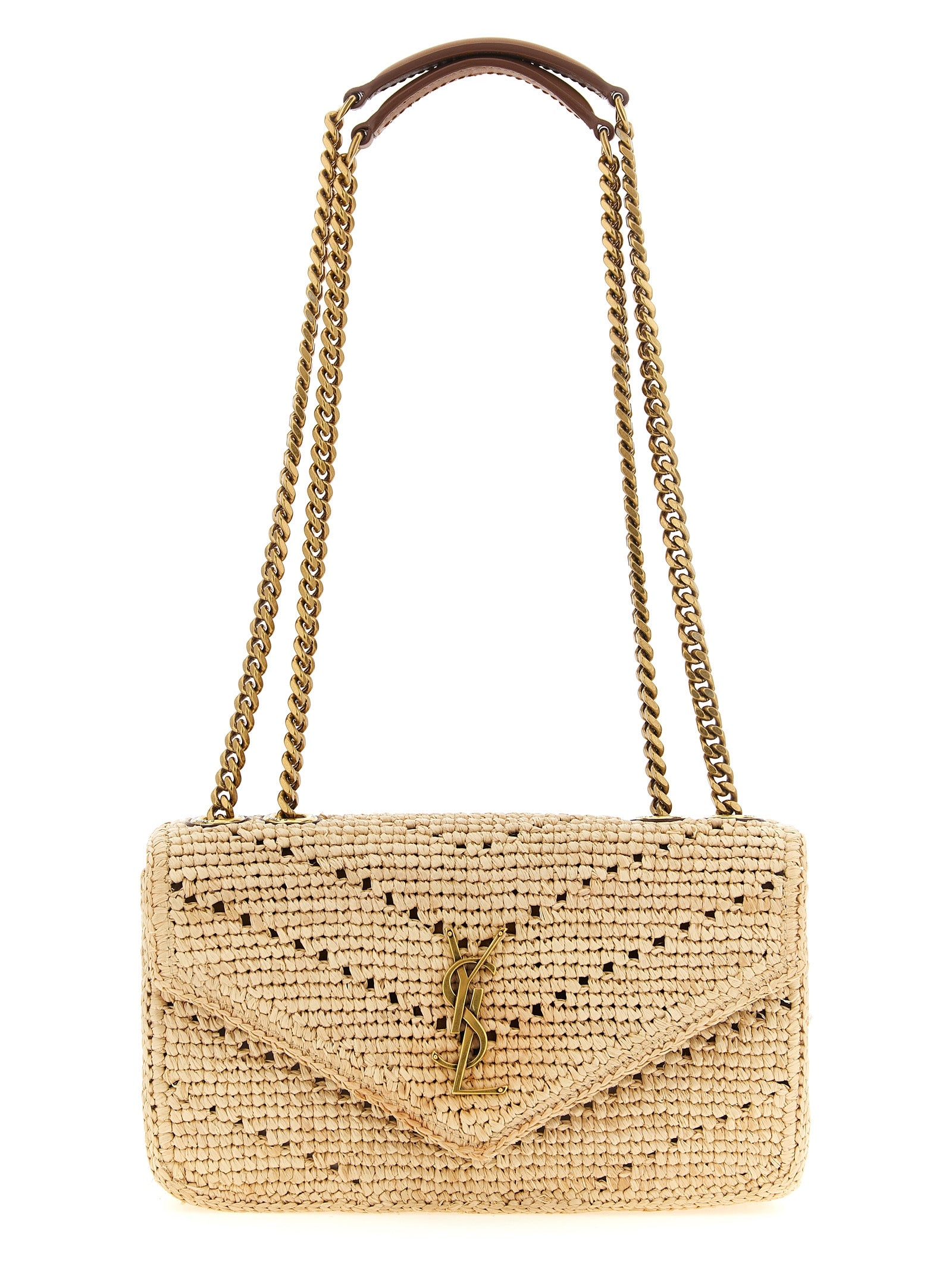 Saint Laurent Beige Raffia Shoulder Bag Saint Laurent