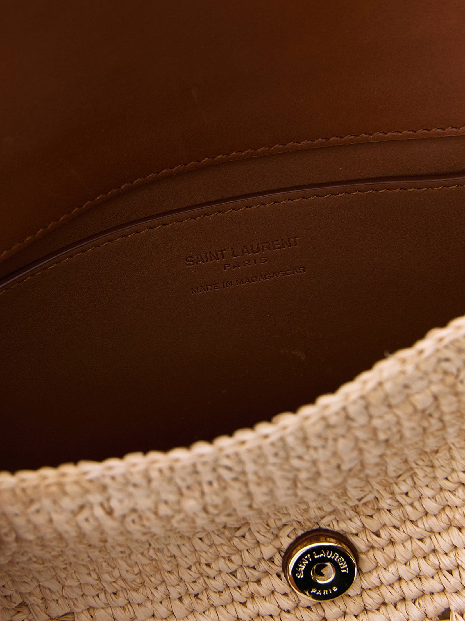 Saint Laurent Beige Raffia Shoulder Bag Saint Laurent