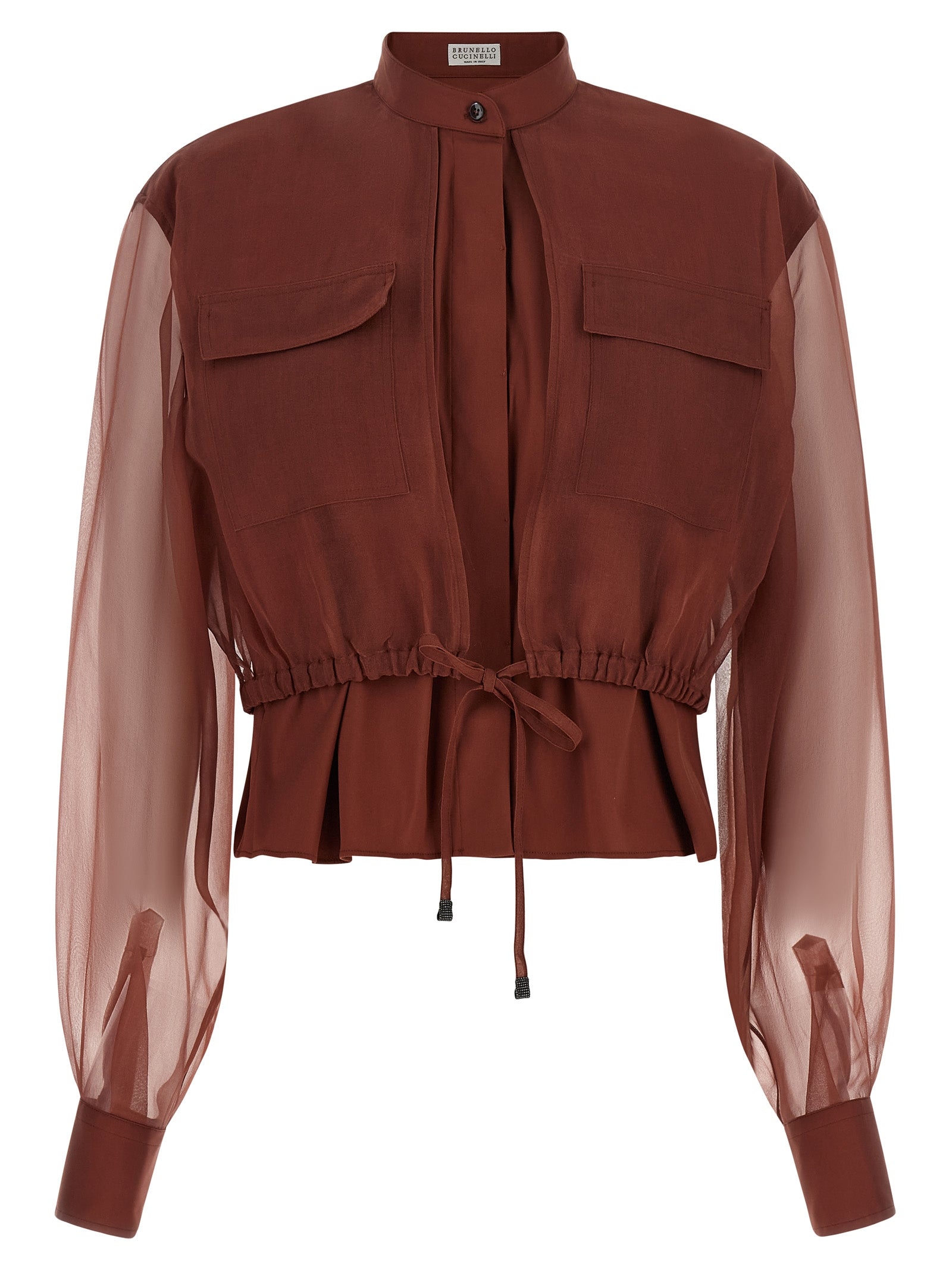 Brunello Cucinelli Brown Cotton Blouse Brunello Cucinelli
