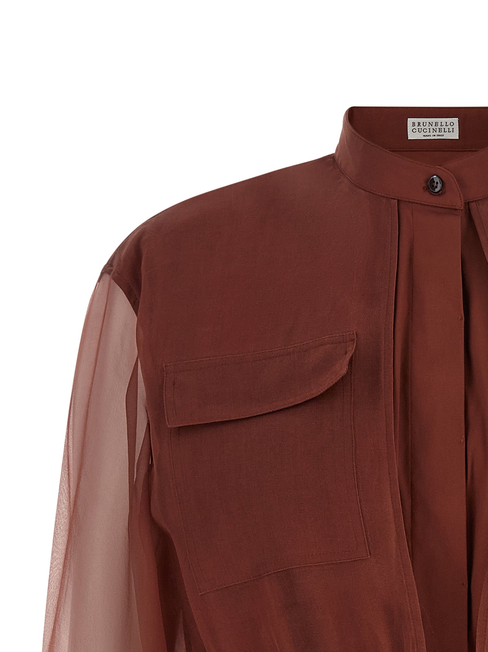 Brunello Cucinelli Brown Cotton Blouse Brunello Cucinelli