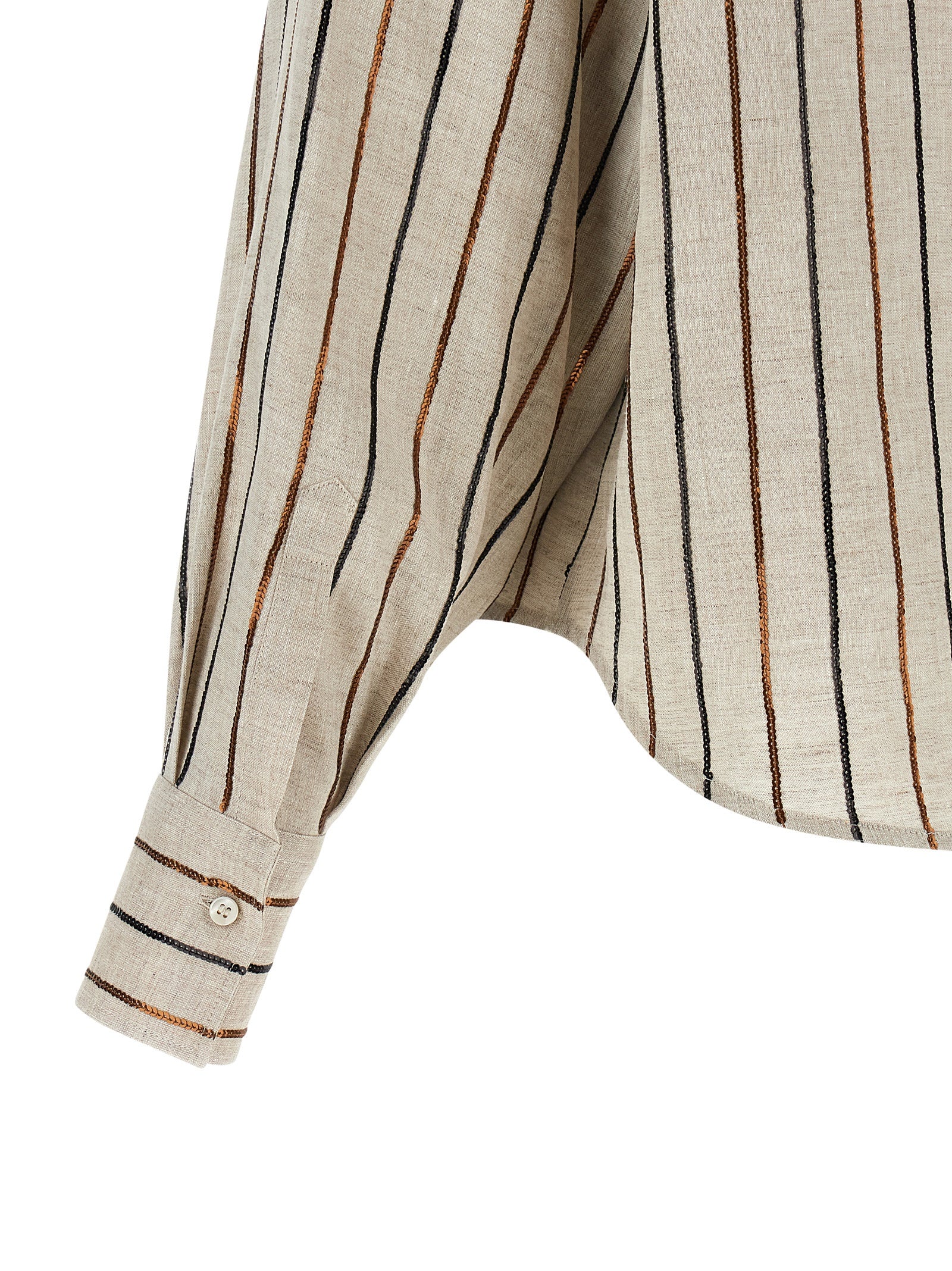 Brunello Cucinelli Beige Linen Blouse Brunello Cucinelli