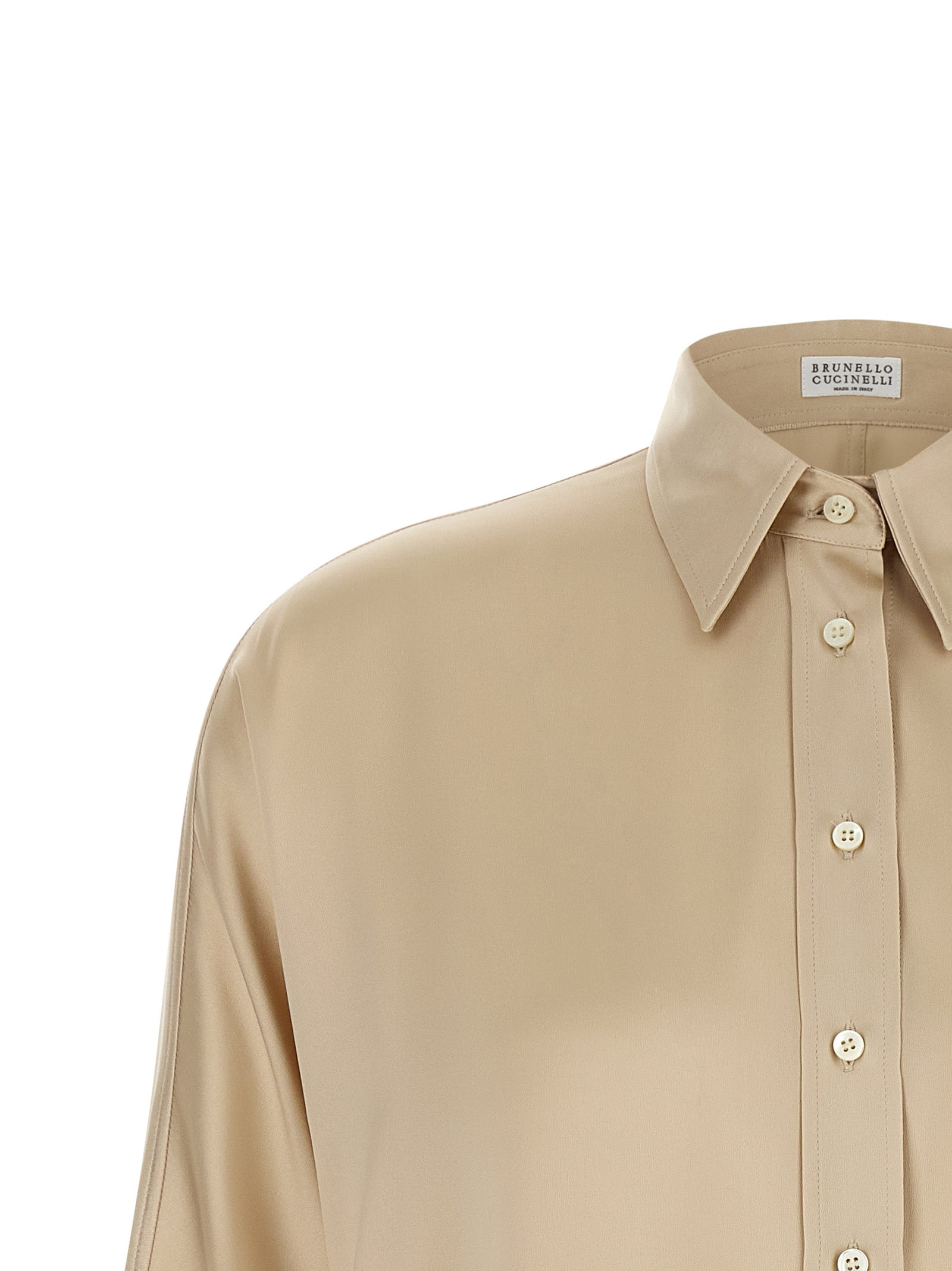Brunello Cucinelli Beige Silk Blouse Brunello Cucinelli