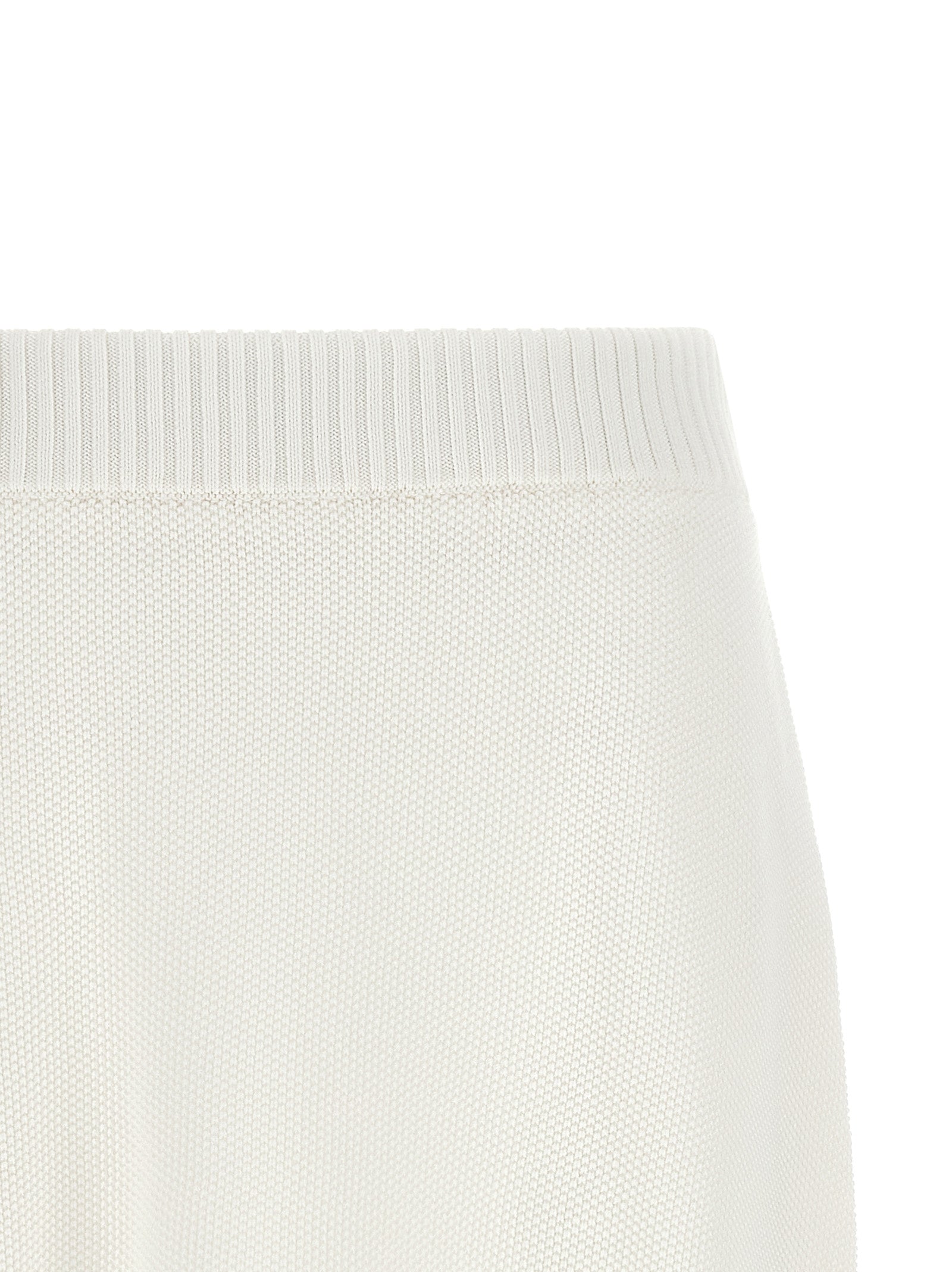 Brunello Cucinelli White Cotton Long Skirt Brunello Cucinelli