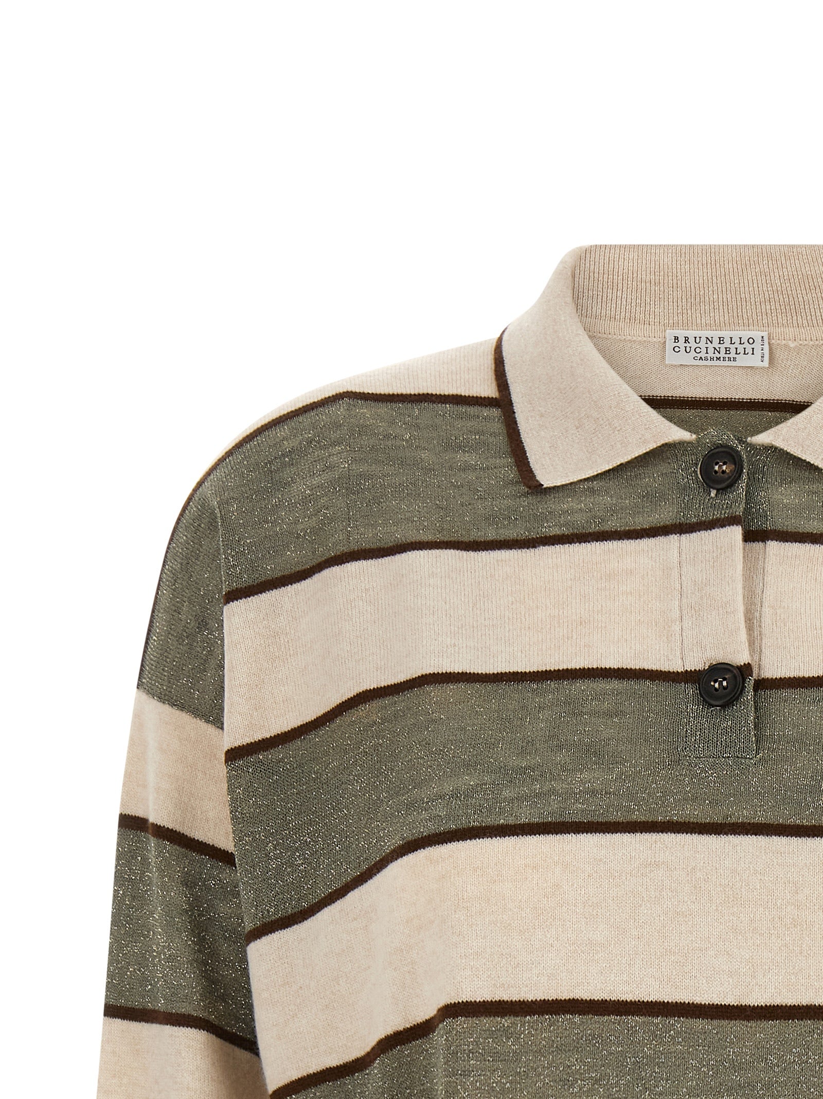 Brunello Cucinelli Multicolor Virgin Wool Polo Shirt Brunello Cucinelli