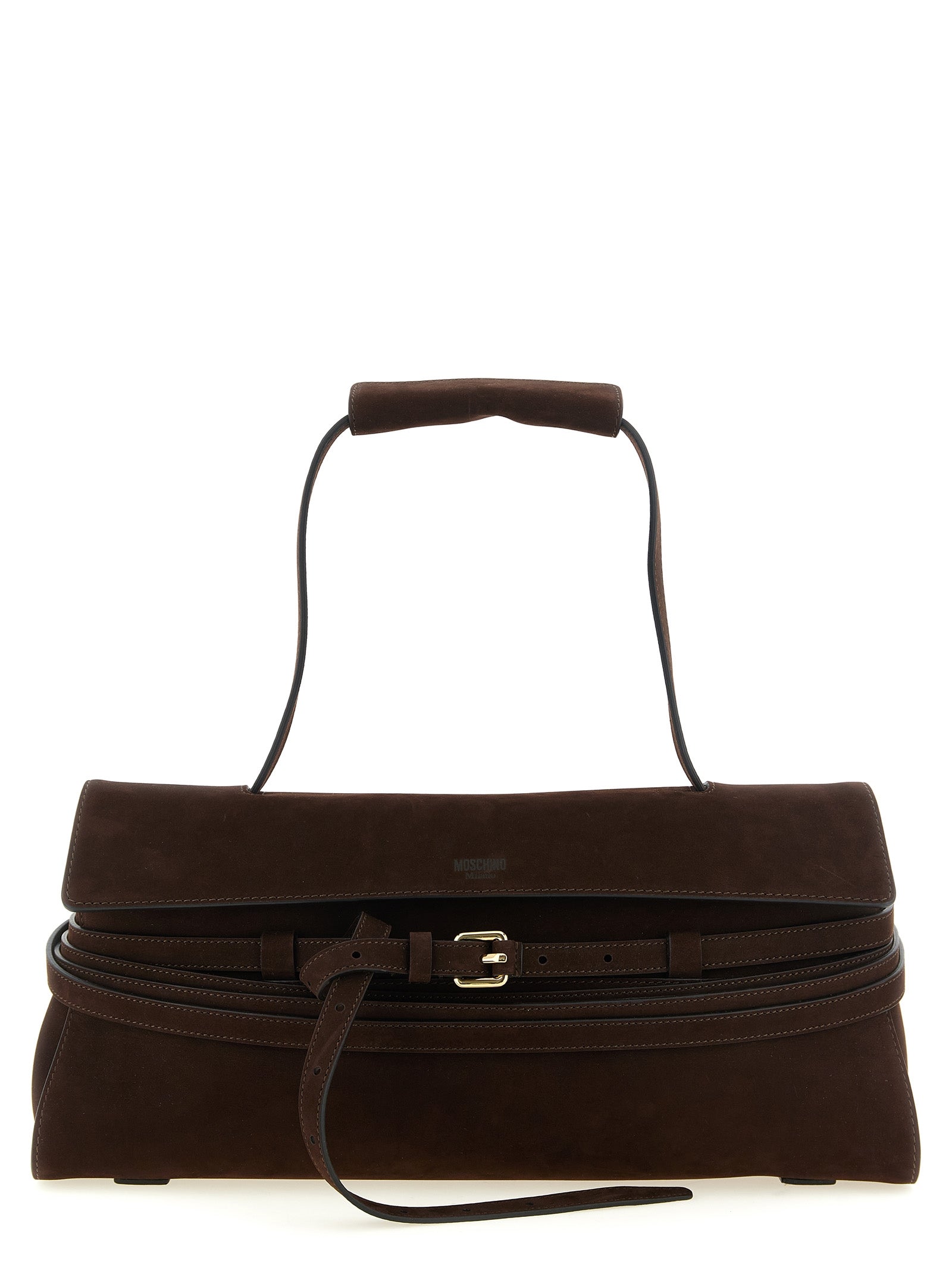 Moschino Brown Calfskin Shoulder Bag Moschino