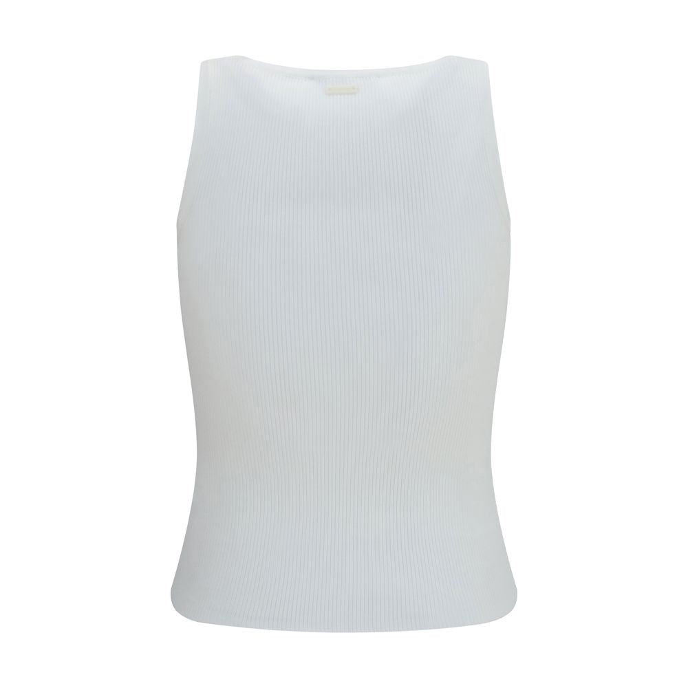 Max Mara White Viscose Tank Tops Max Mara