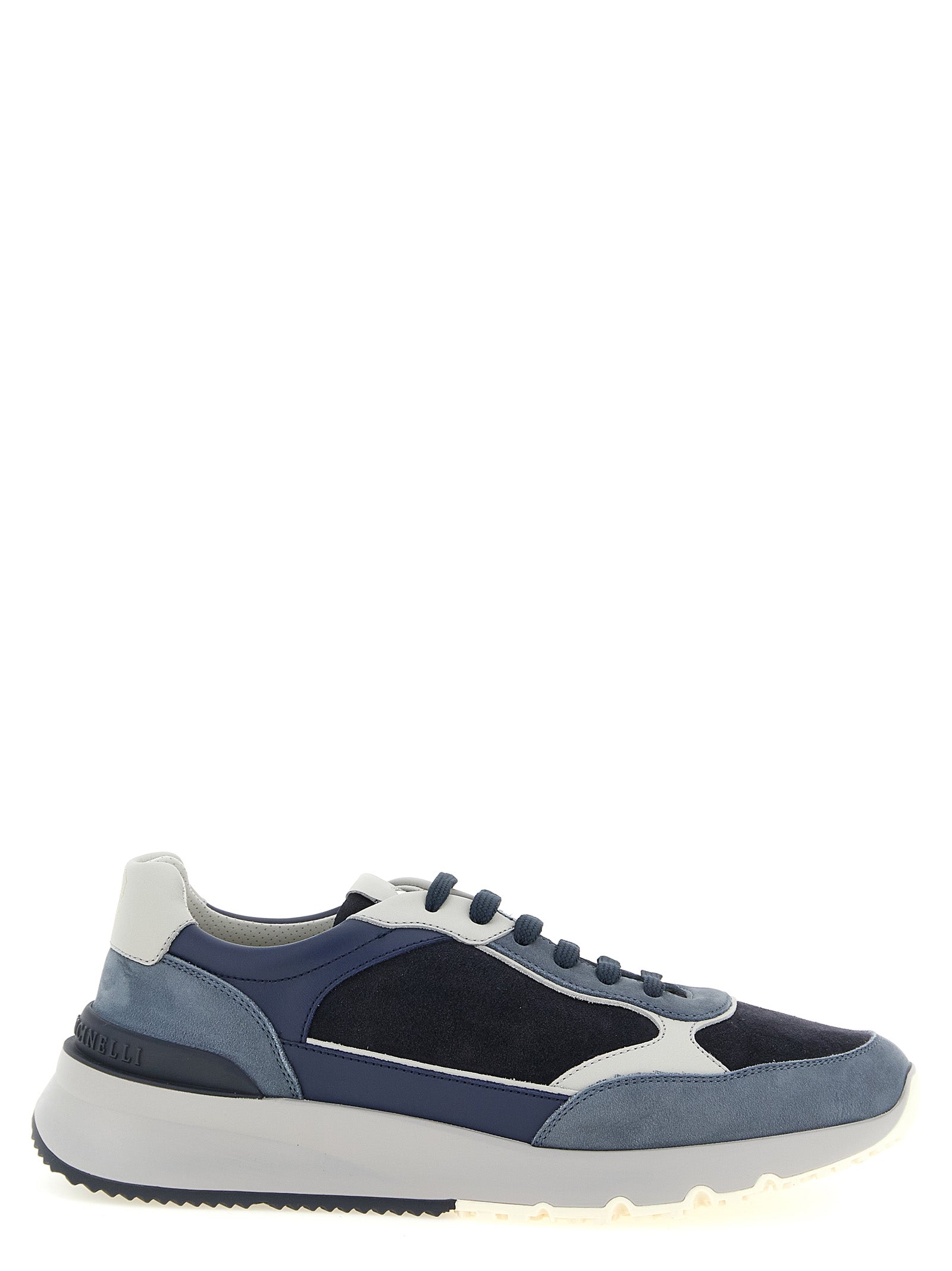 Brunello Cucinelli Blue Calfskin Athletic Sneakers Brunello Cucinelli