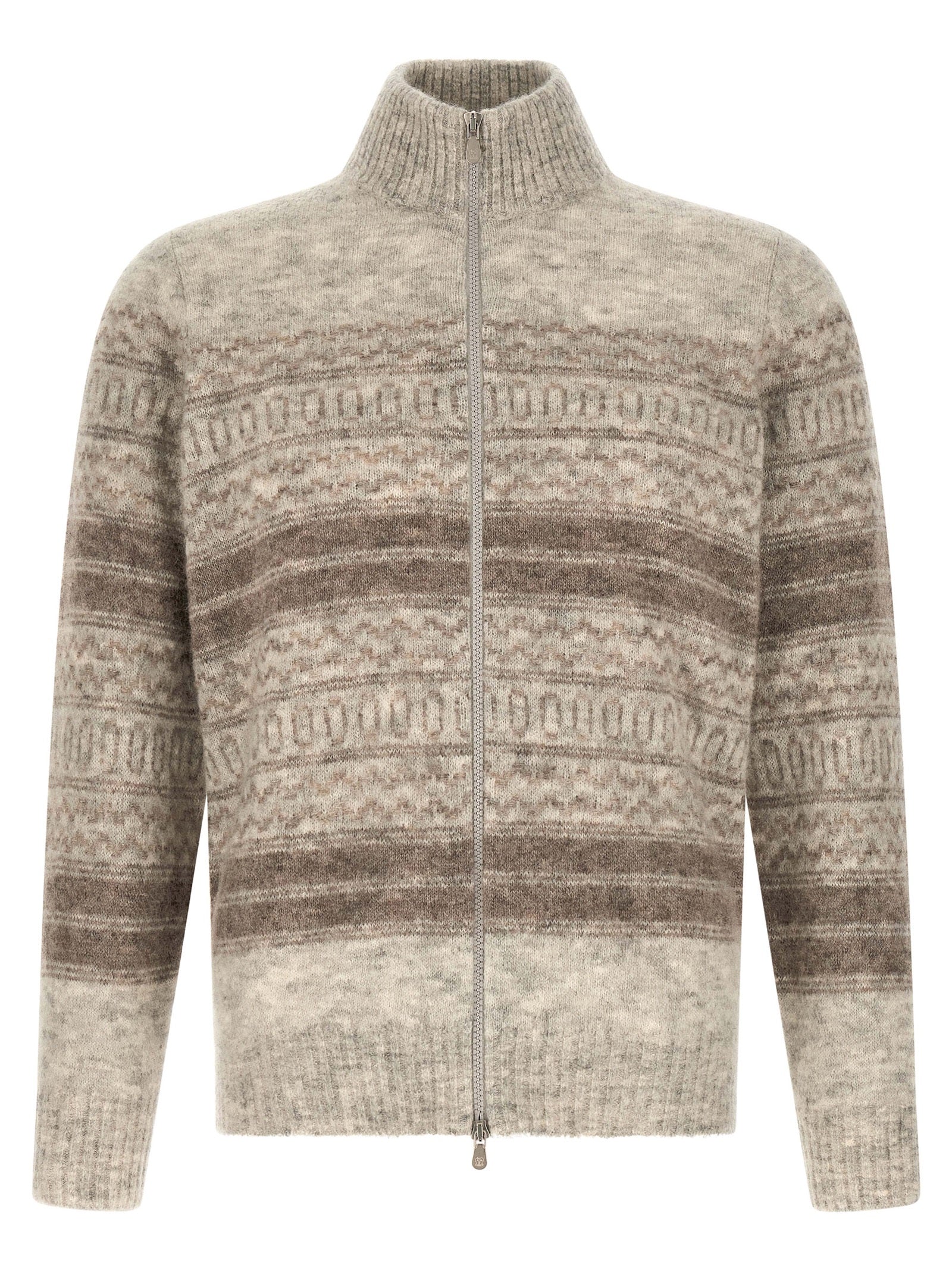 Brunello Cucinelli Beige Alpaca Leather Cardigan Brunello Cucinelli