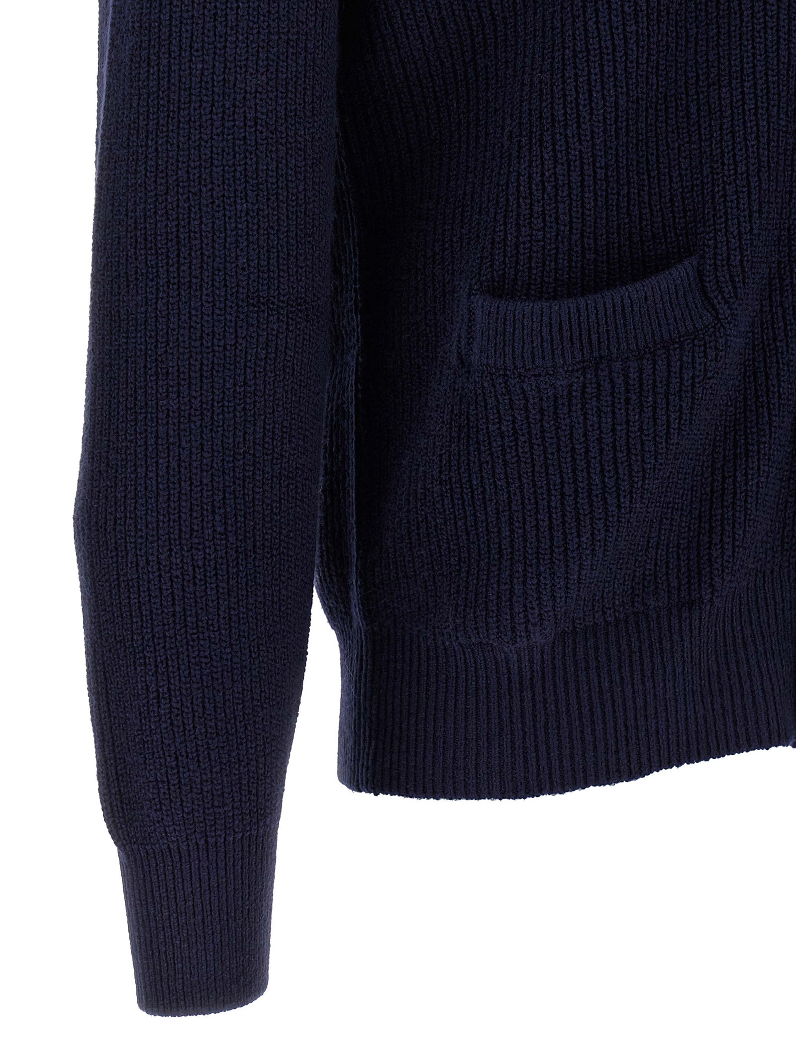 Brunello Cucinelli Blue Cotton Cardigan Brunello Cucinelli